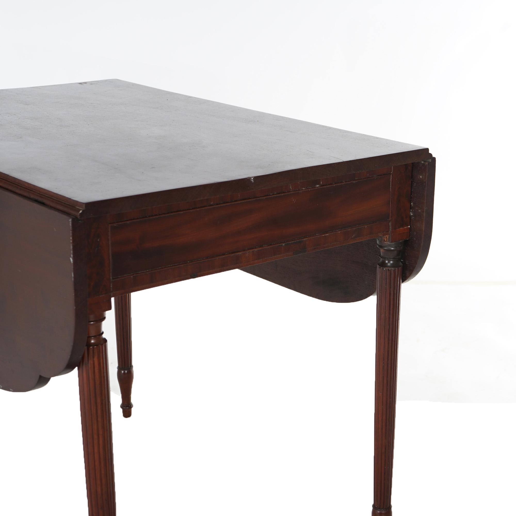 19th Century Antique Sheridan Pembroke Drop Leaf Mahogany Table C1820 For Sale