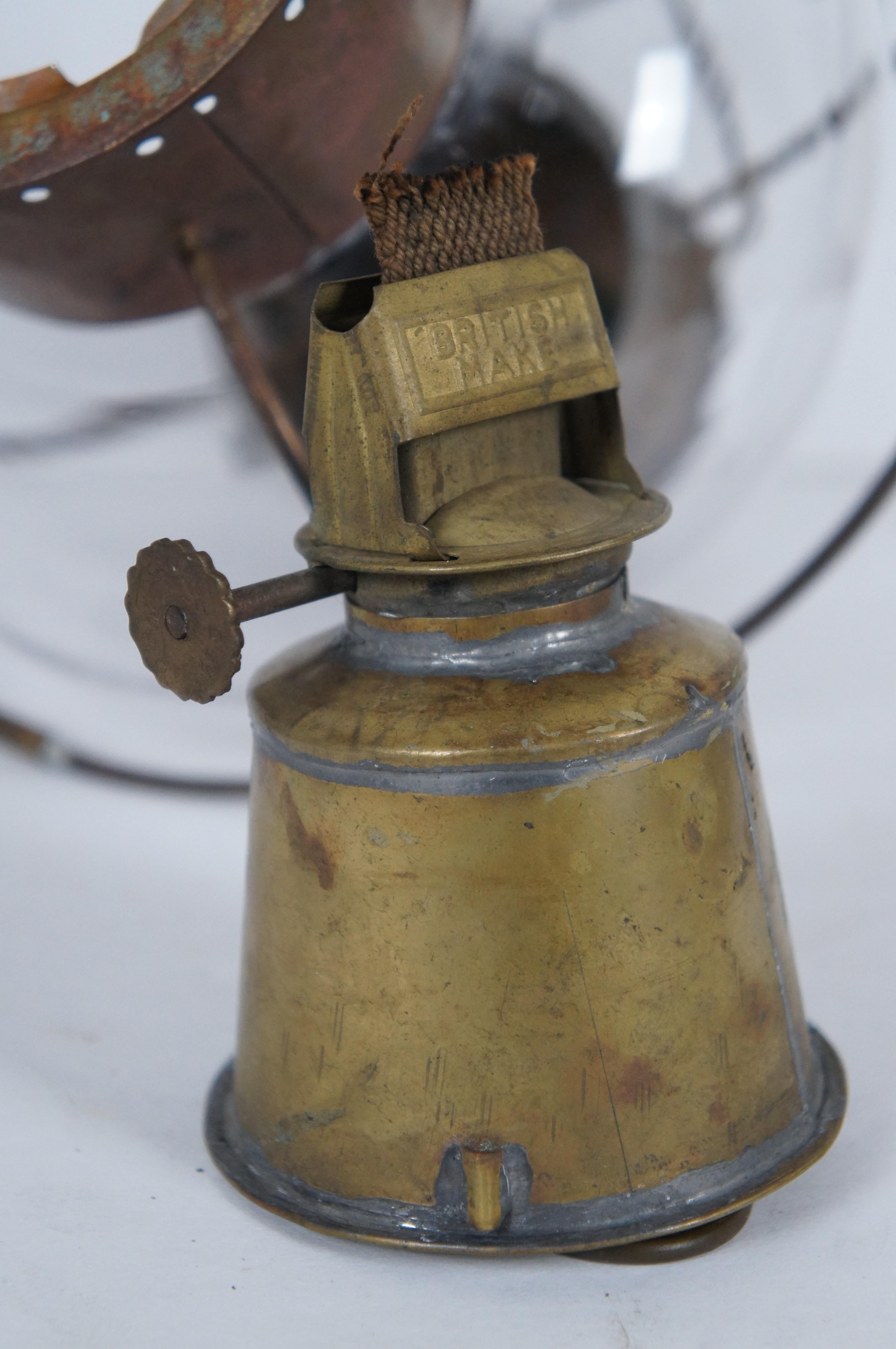 Antique Sherwood & Wedge British Nautical Maritime Brass Onion Ship Oil Lanterns For Sale 5