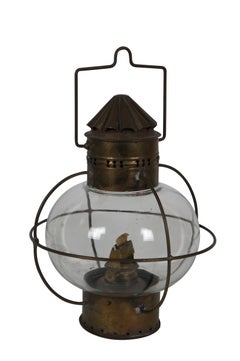 Antike Sherwood & Wedge British Nautical Maritime Messing Zwiebel Schiff Öl-Laternen