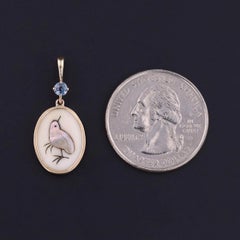 Antique Shibayama Chick Pendant of 14k Gold