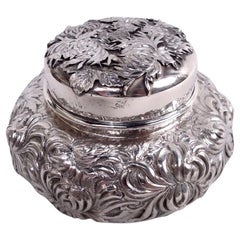 Antike japanische Shiebler Chrysantheme Sterlingsilber Japonische Teedose