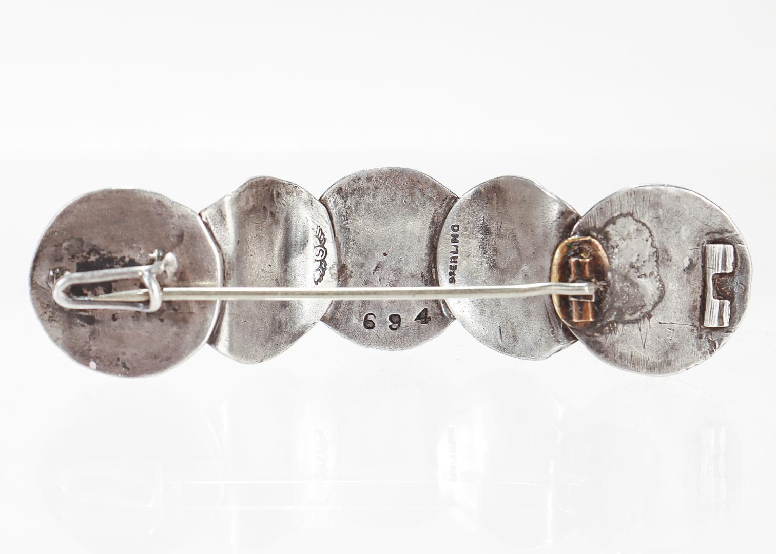 Ancienne broche Shiebler en argent sterling de style néo-étrusque Bon état - En vente à Philadelphia, PA