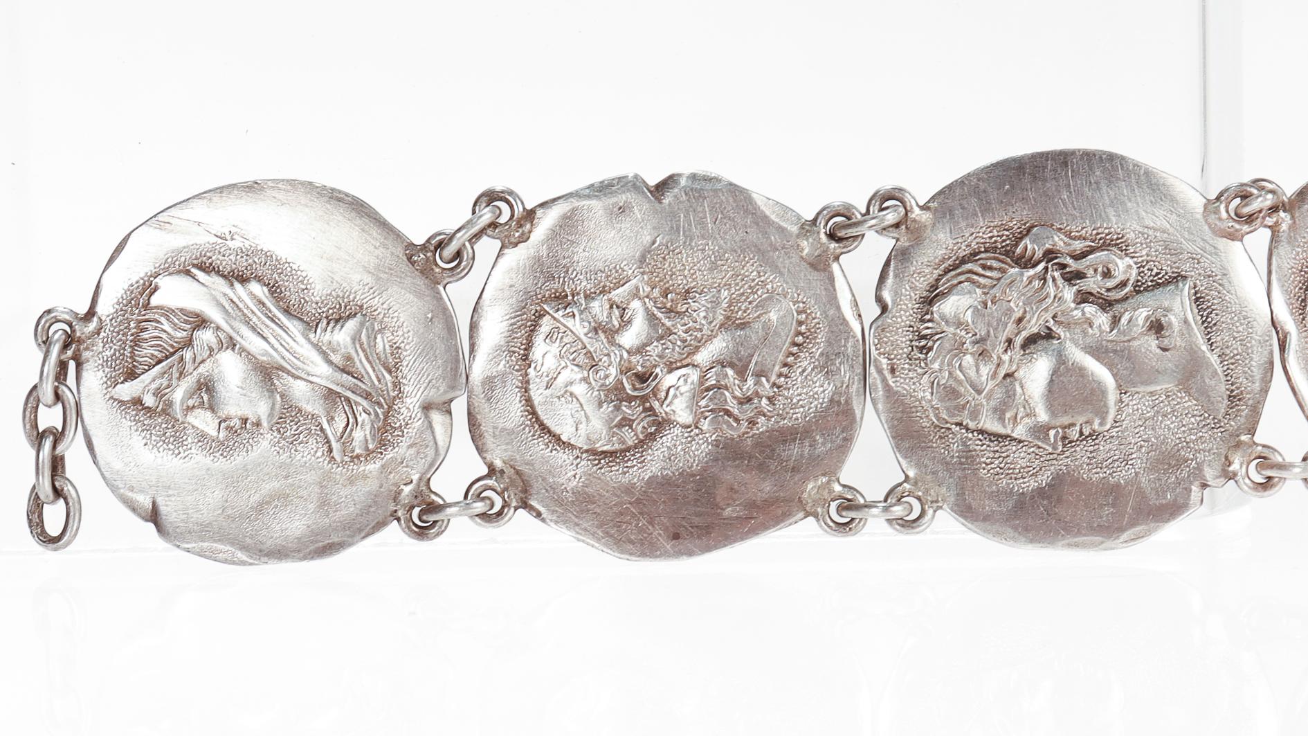 Antike Shiebler Chatelaine oder Uhren-Objekt aus Sterlingsilber im etruskischen Revival-Stil im Angebot 5