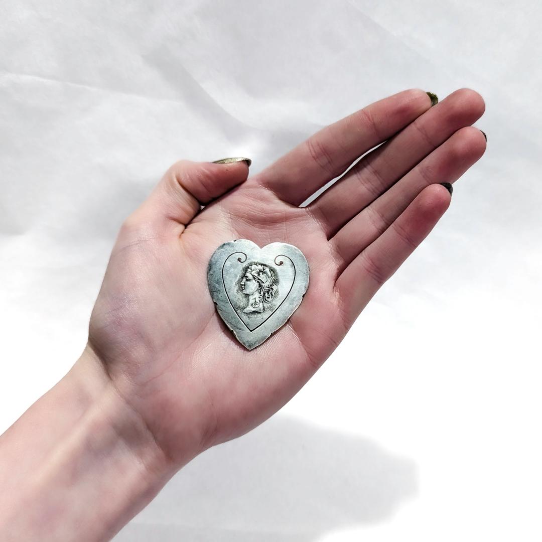 Antique Shiebler Sterling Silver Etruscan Revival Heart-Shaped Bookmark For Sale 8
