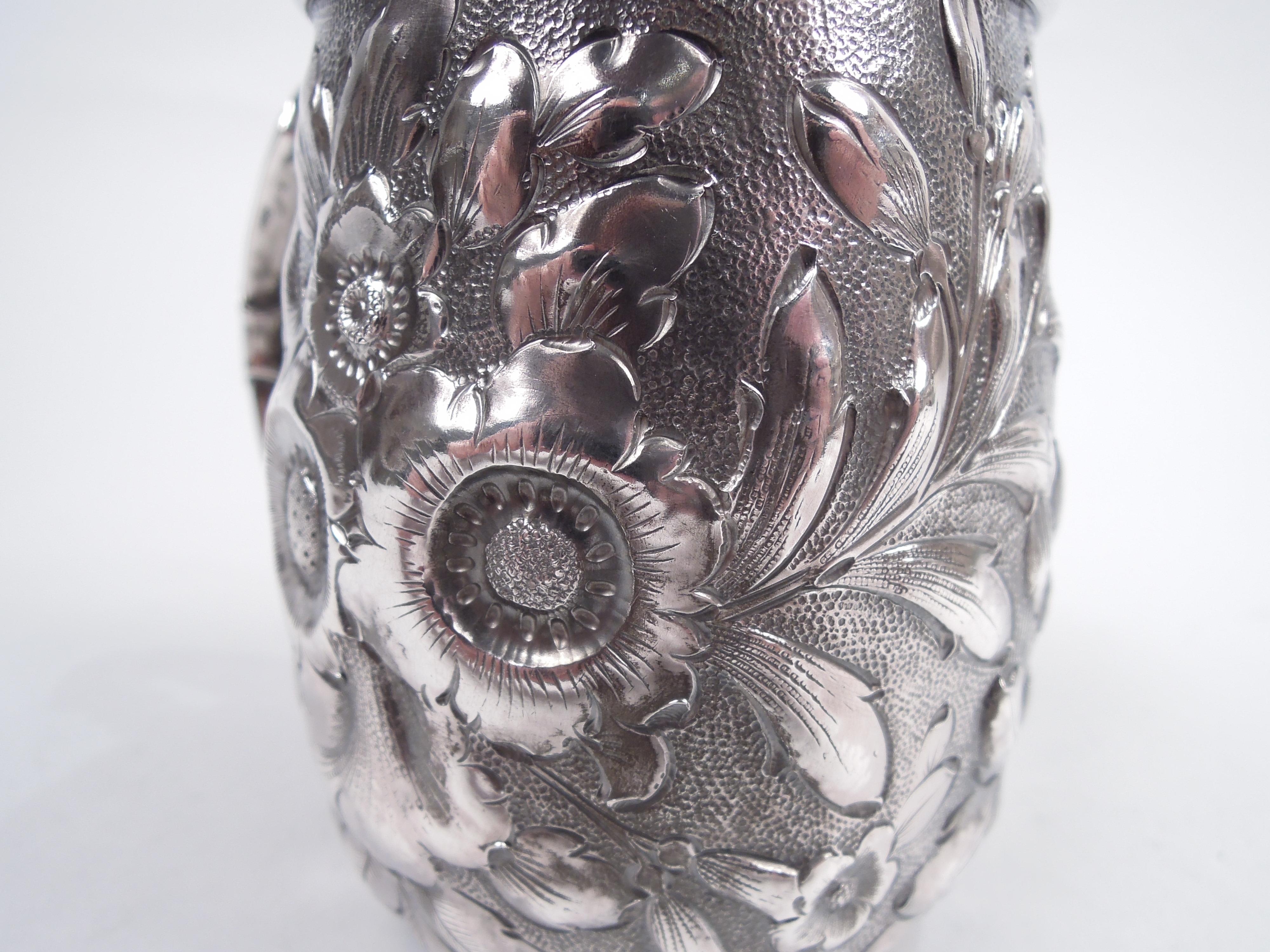 Antique Shiebler Victorian Repousse Sterling Silver Baby Cup For Sale 3