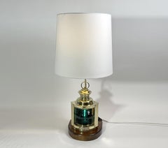 Lanterne de bateau ancienne montée en lampe