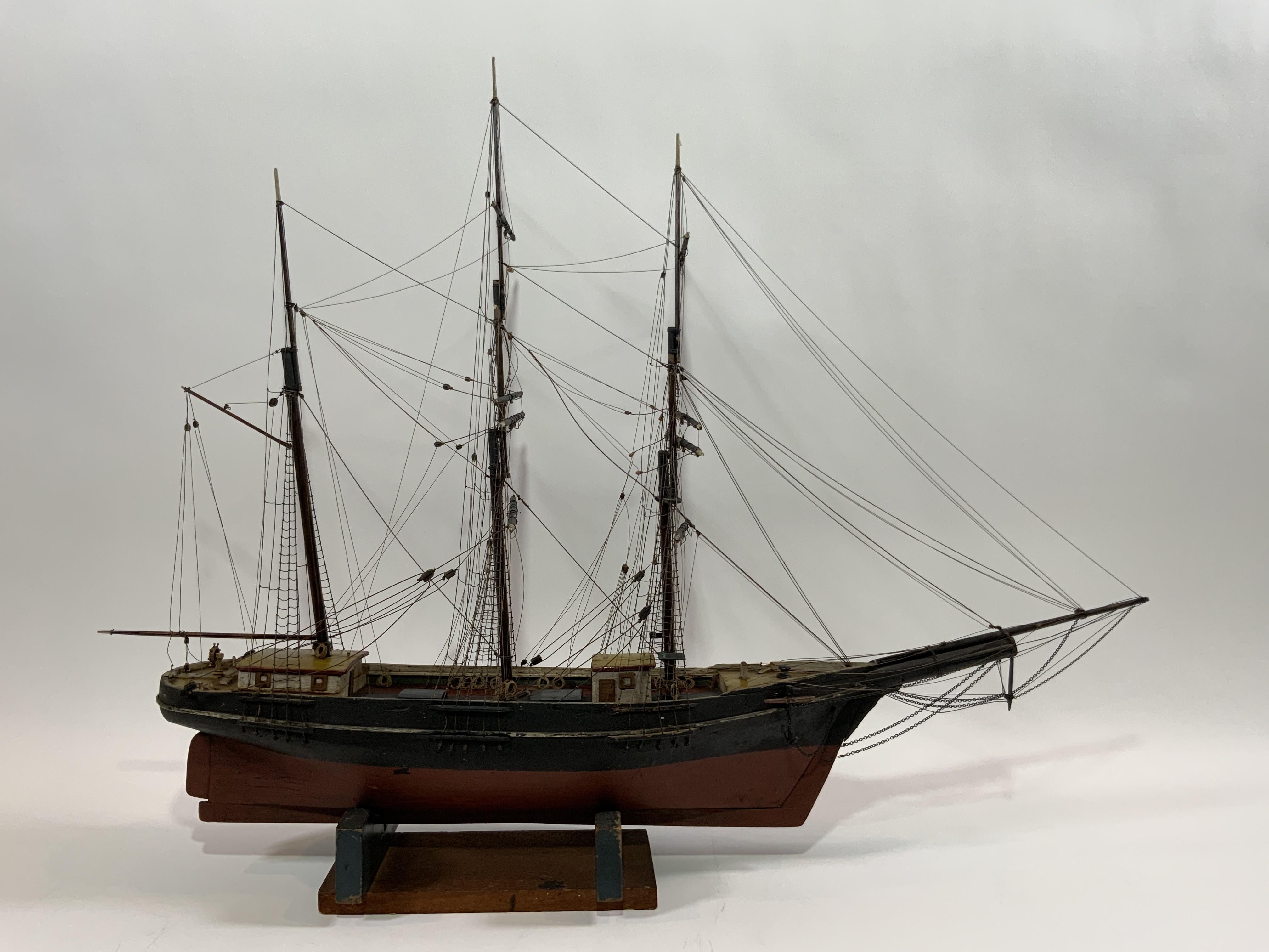 Antique Ship Model of American Bark For Sale 4
