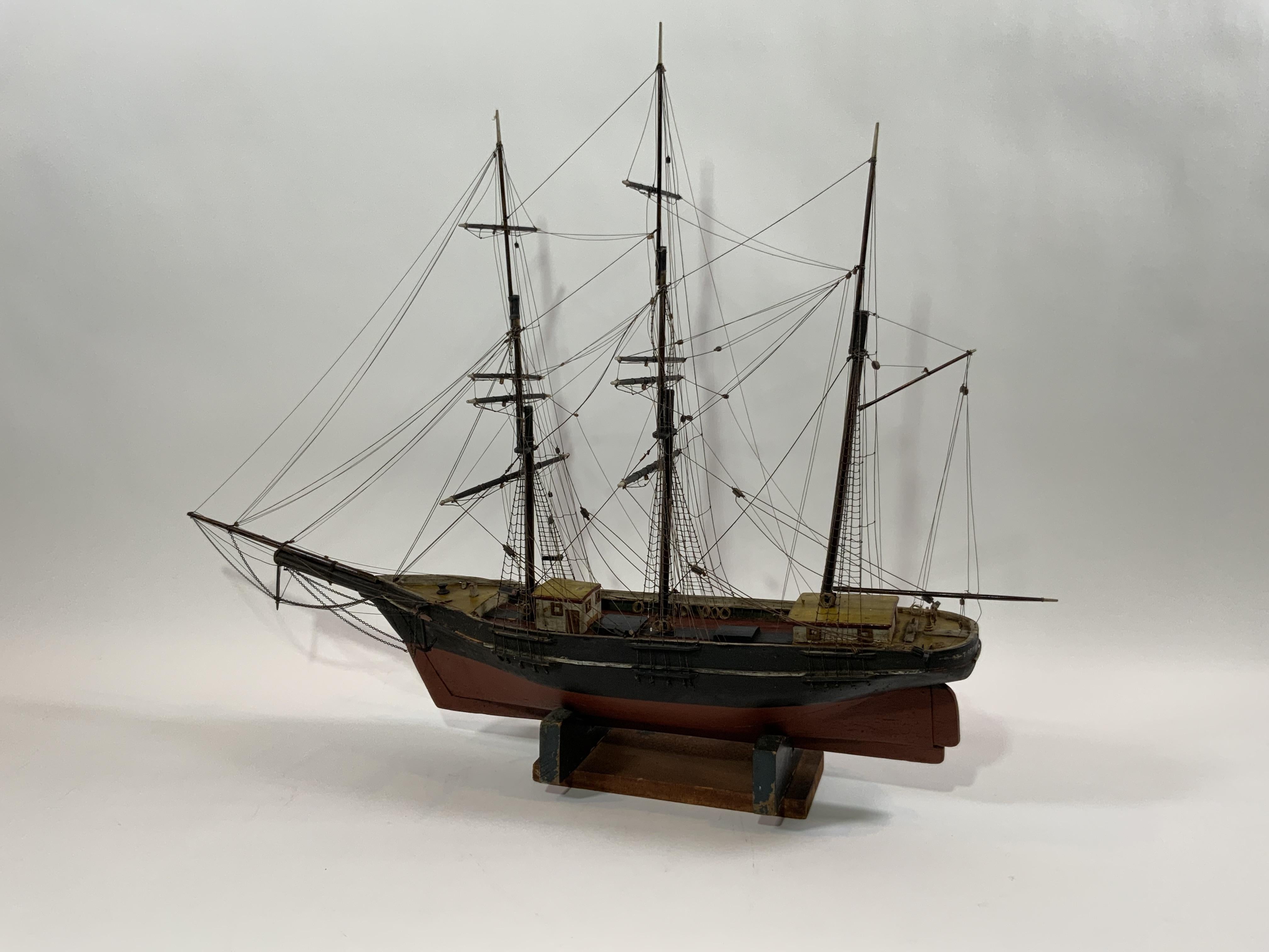 North American Antique Ship Model of American Bark For Sale