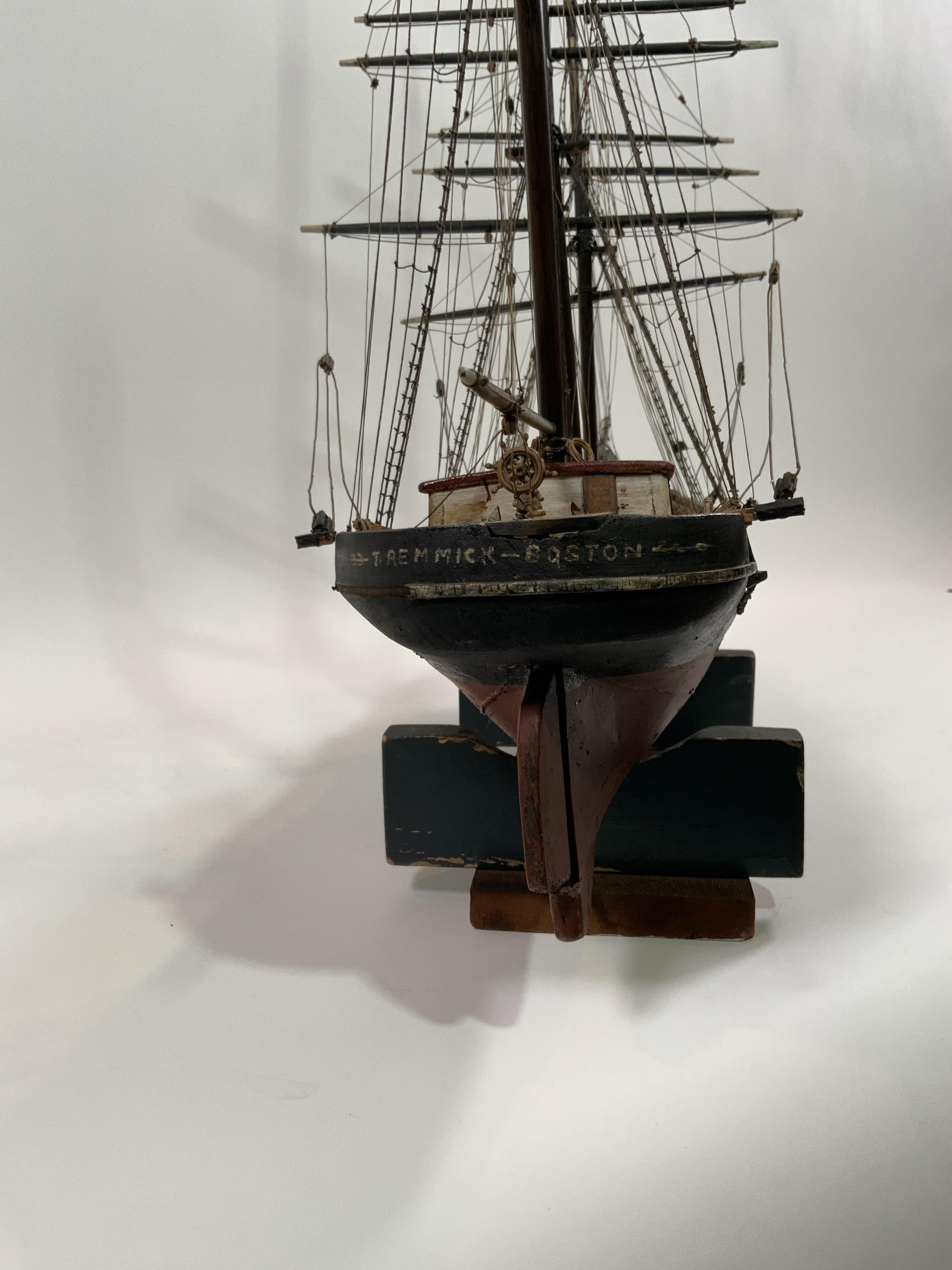Early 20th Century Antique Ship Model of American Bark For Sale