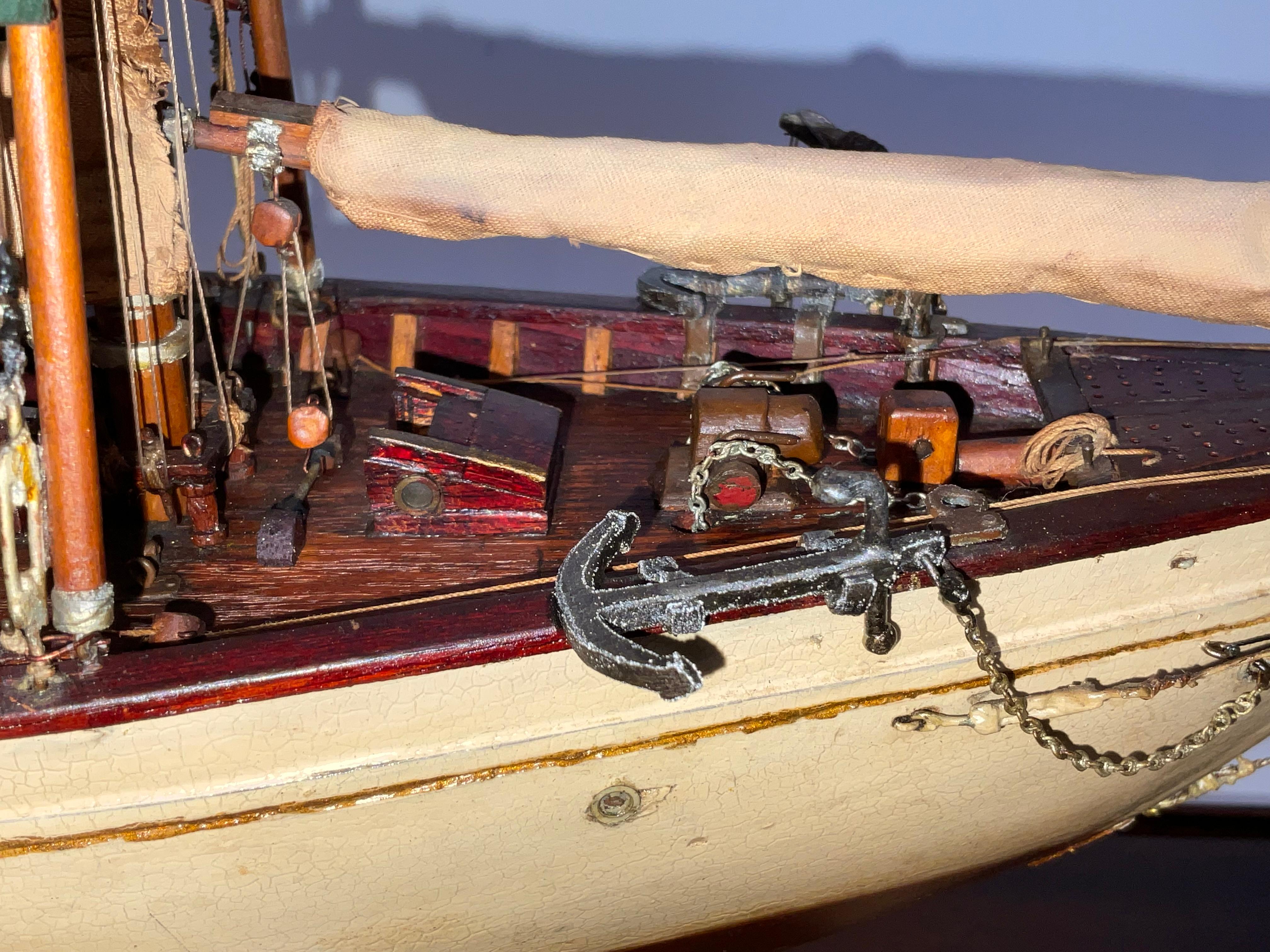 Antique Ship Model of Schooner Yacht Mendham For Sale 4