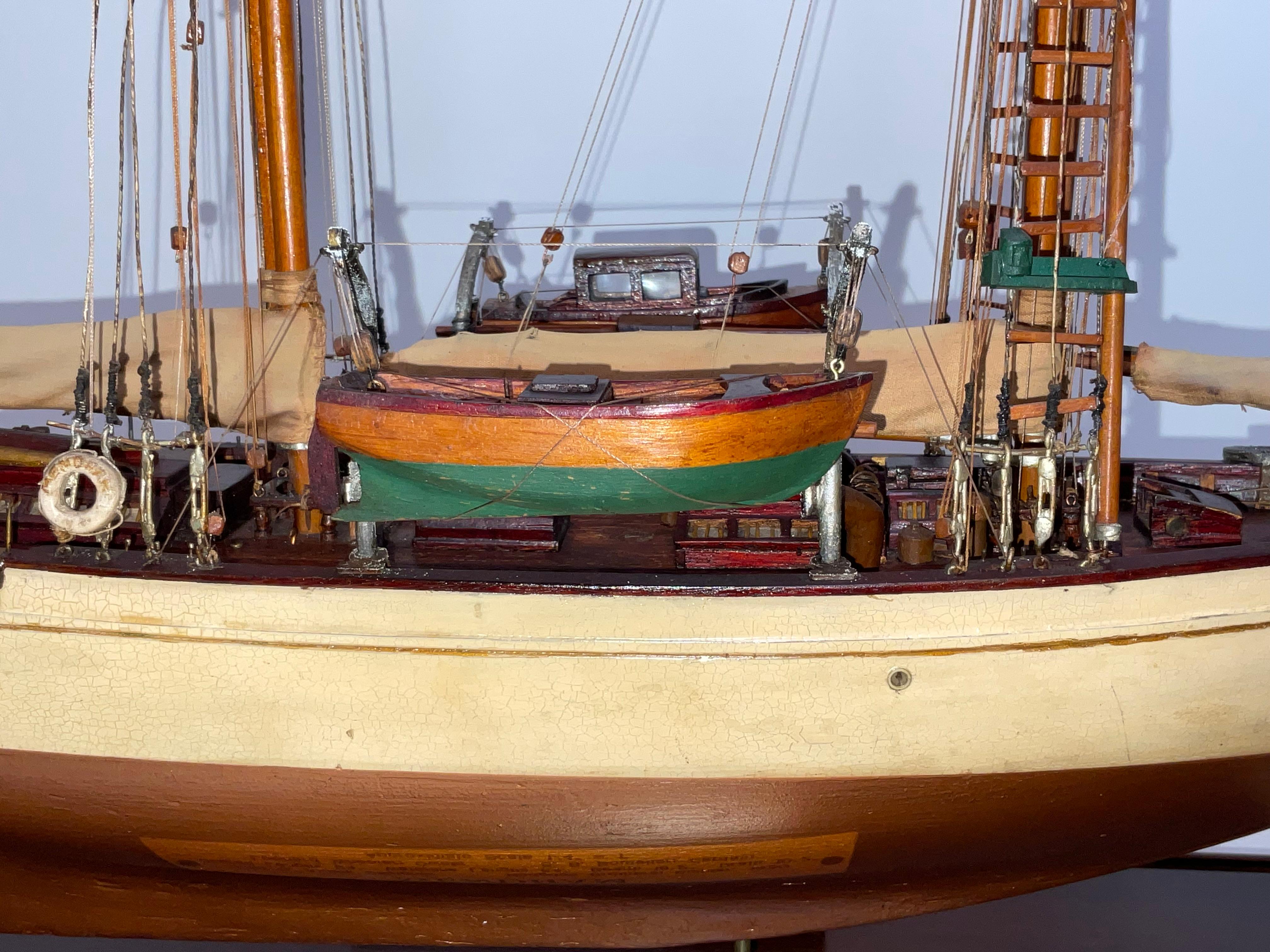 Antique Ship Model of Schooner Yacht Mendham For Sale 5