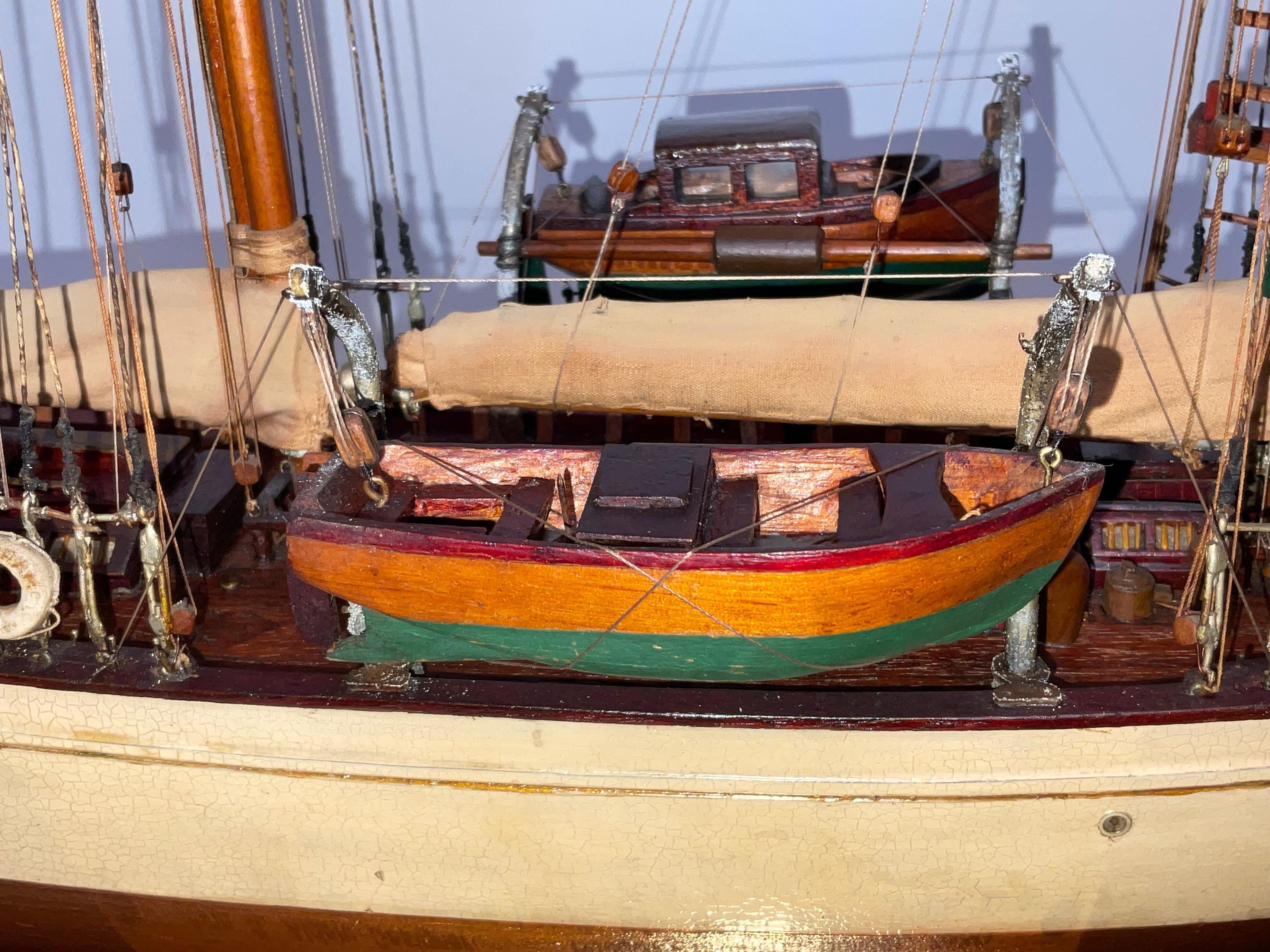 Antique Ship Model of Schooner Yacht Mendham For Sale 6