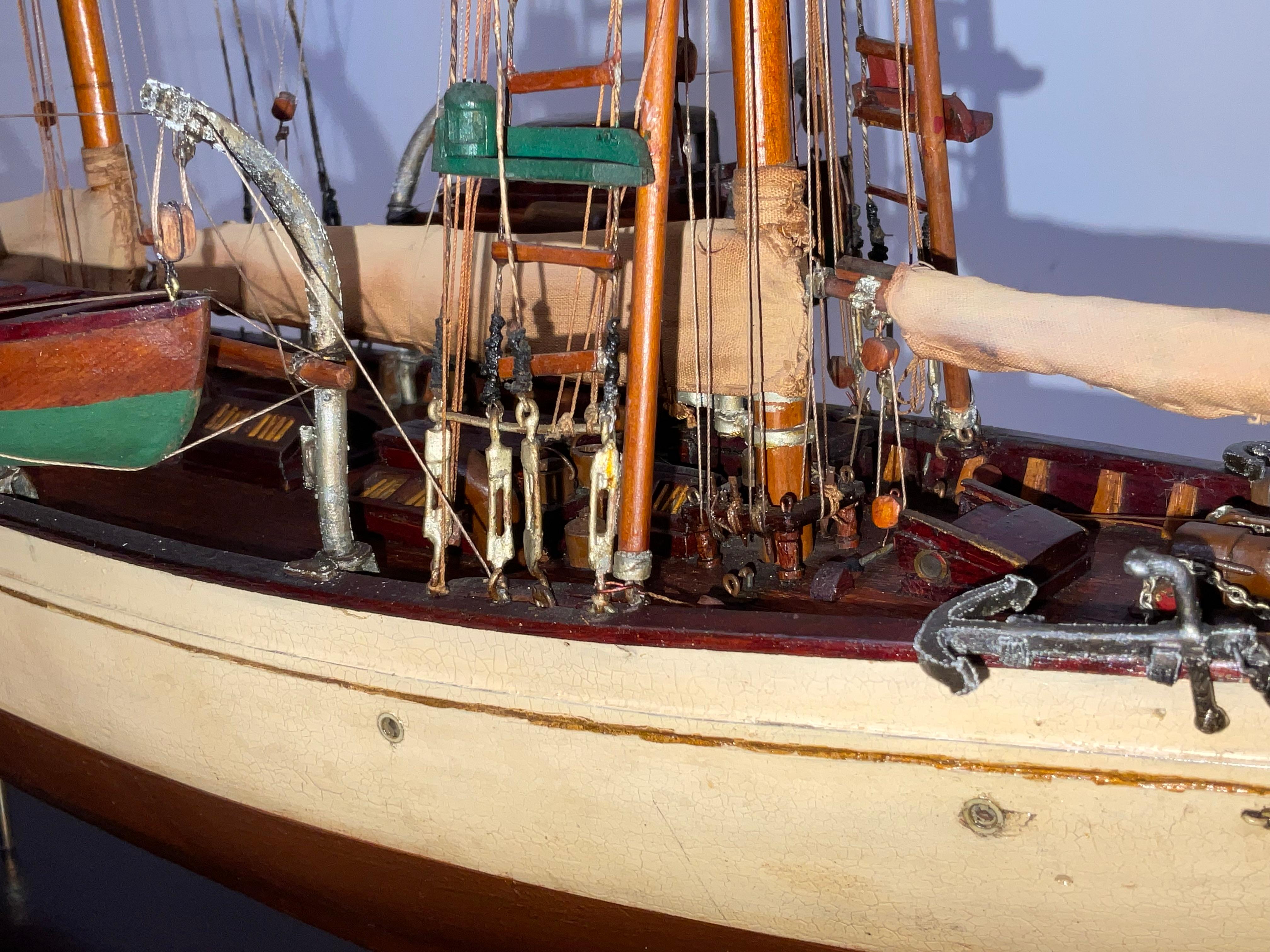 Antique Ship Model of Schooner Yacht Mendham For Sale 7