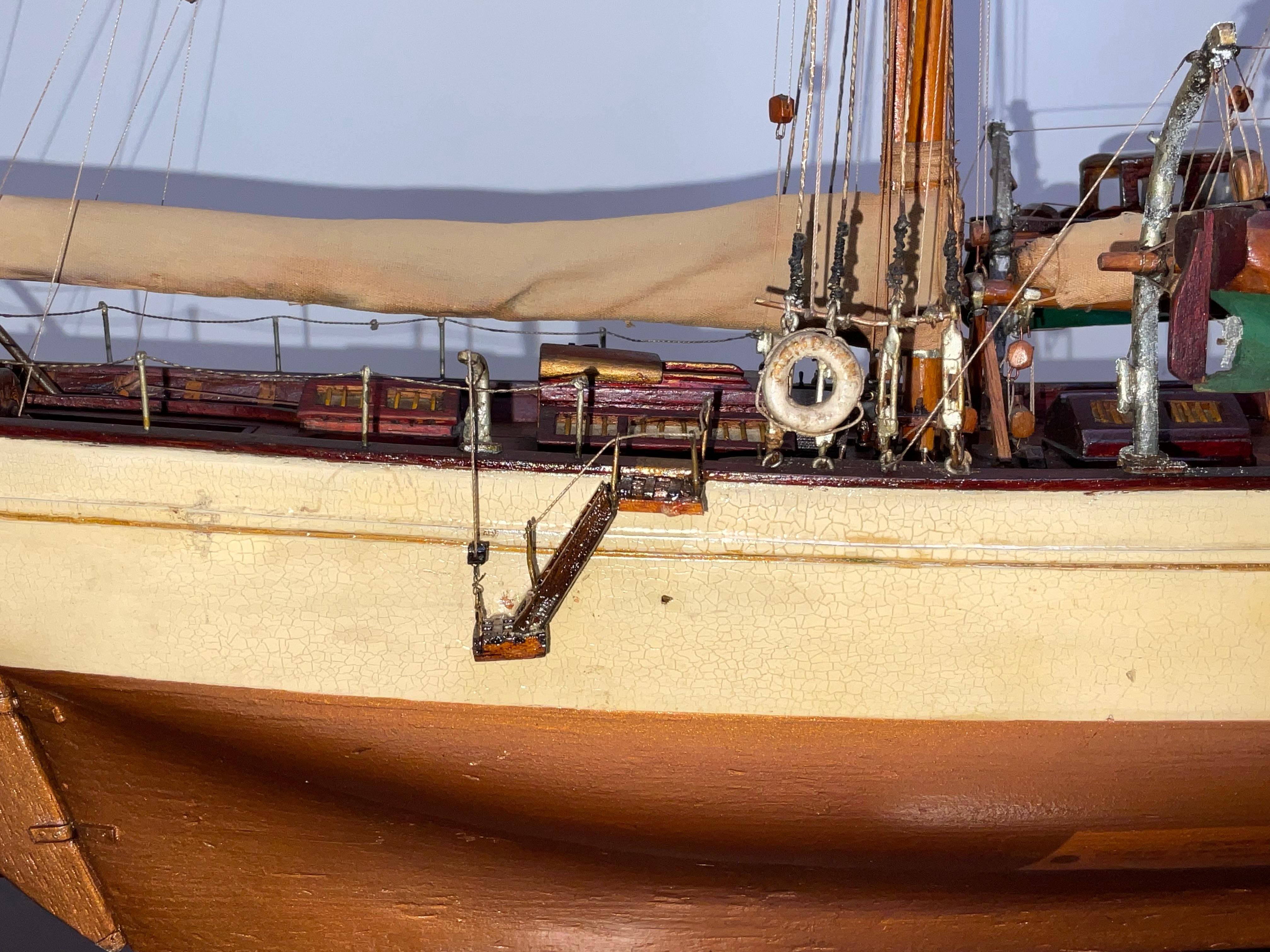 Antique Ship Model of Schooner Yacht Mendham For Sale 8