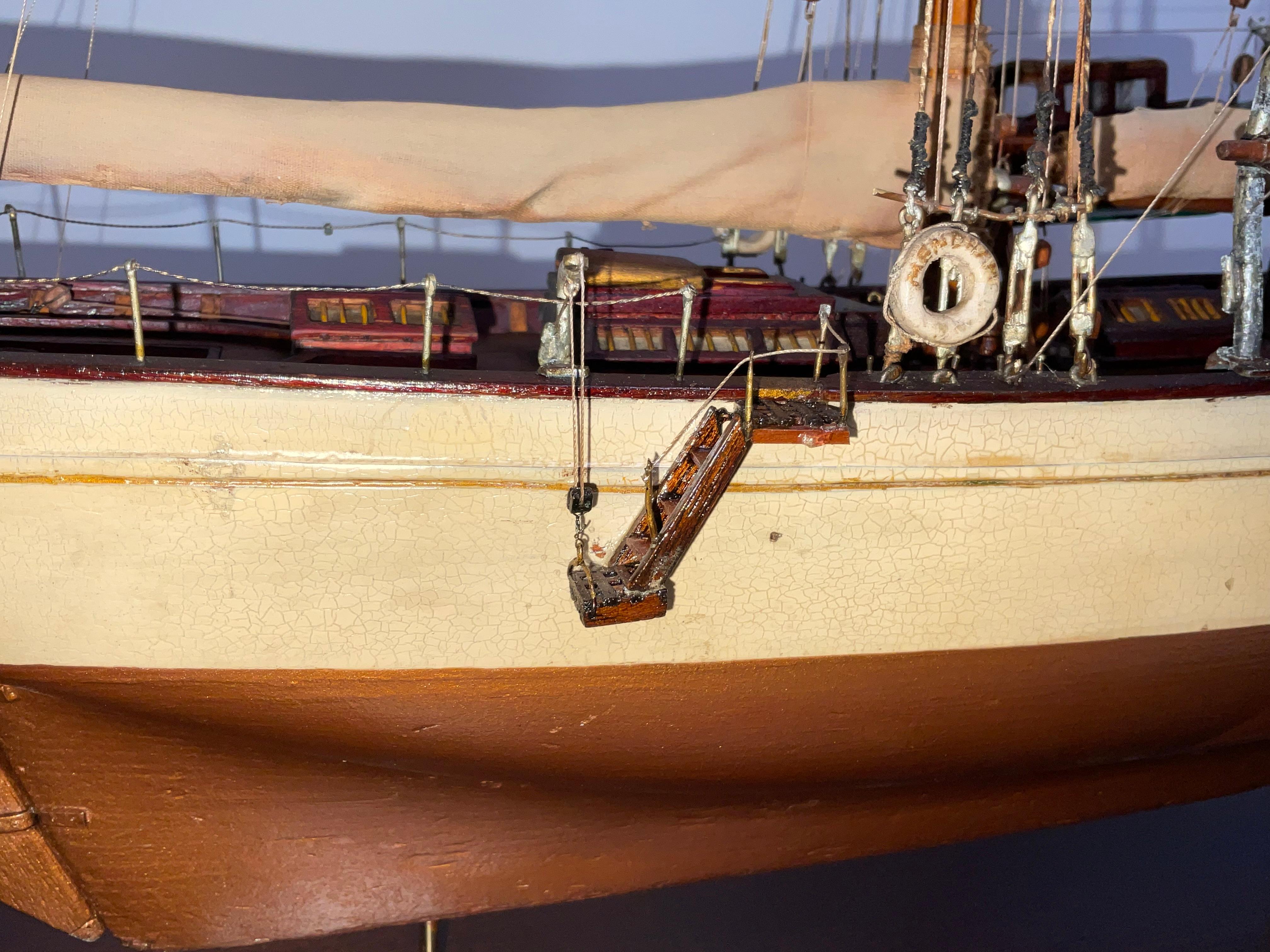 Antique Ship Model of Schooner Yacht Mendham For Sale 10