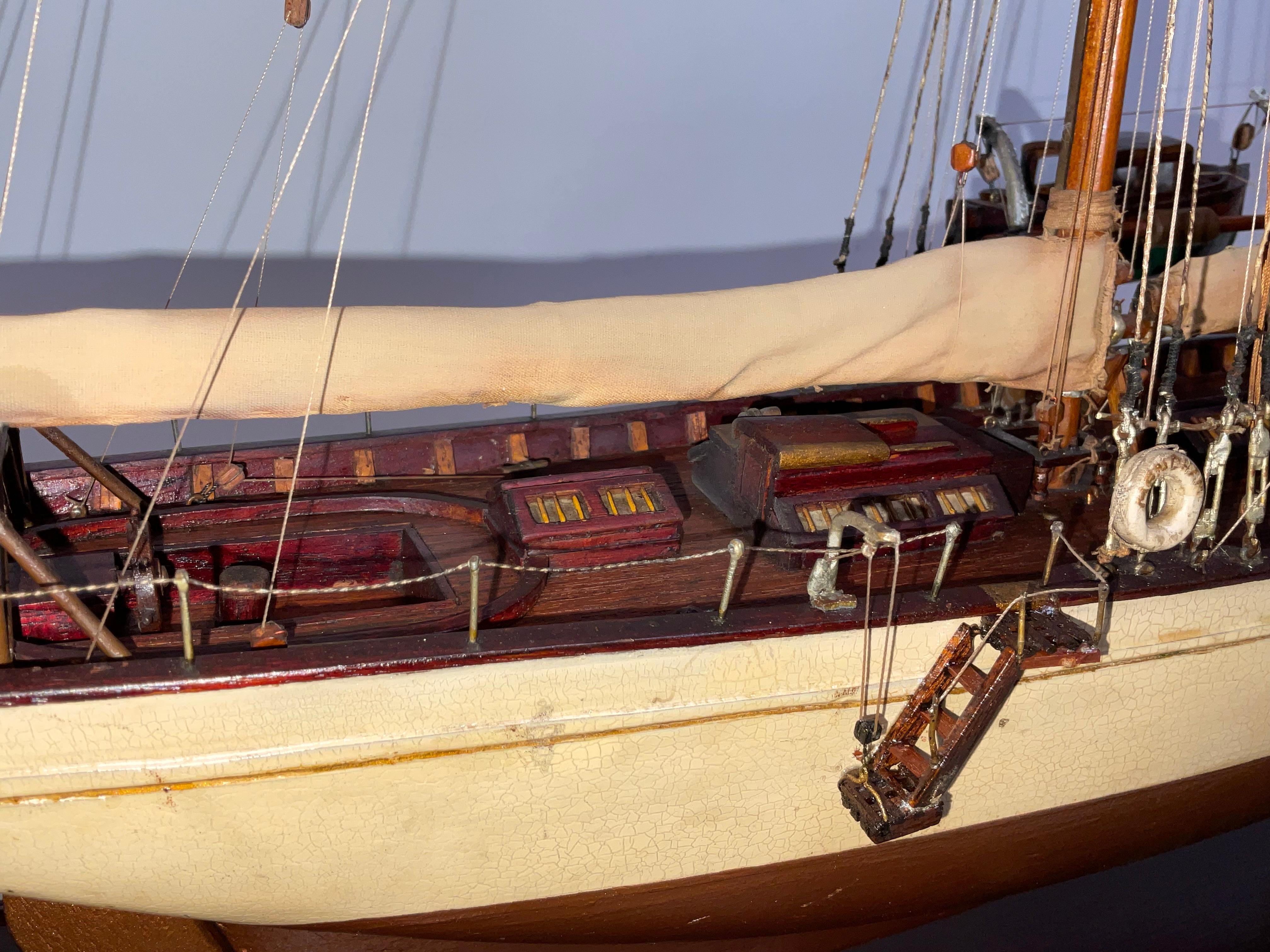 Antique Ship Model of Schooner Yacht Mendham For Sale 11