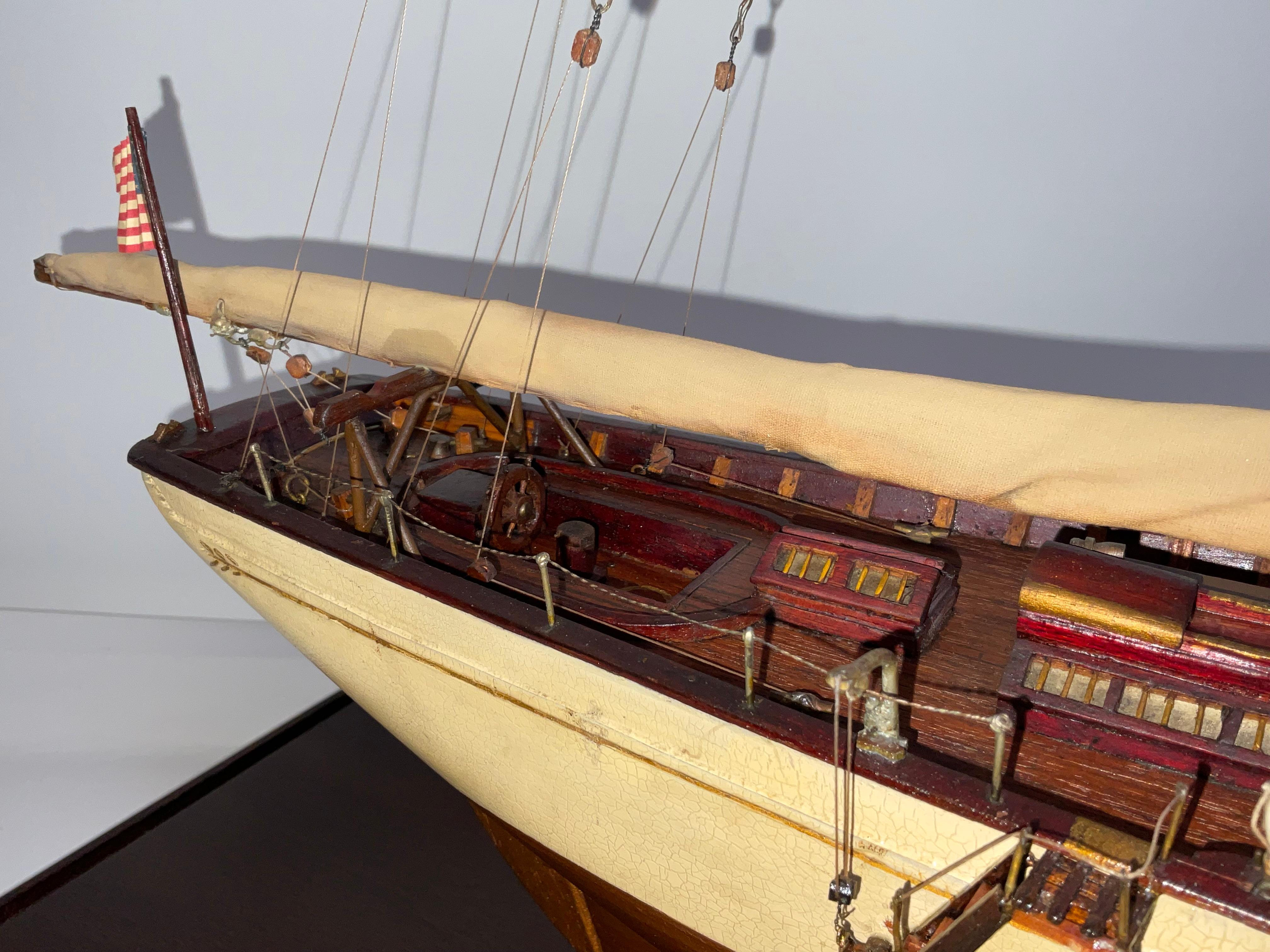 Antique Ship Model of Schooner Yacht Mendham For Sale 13