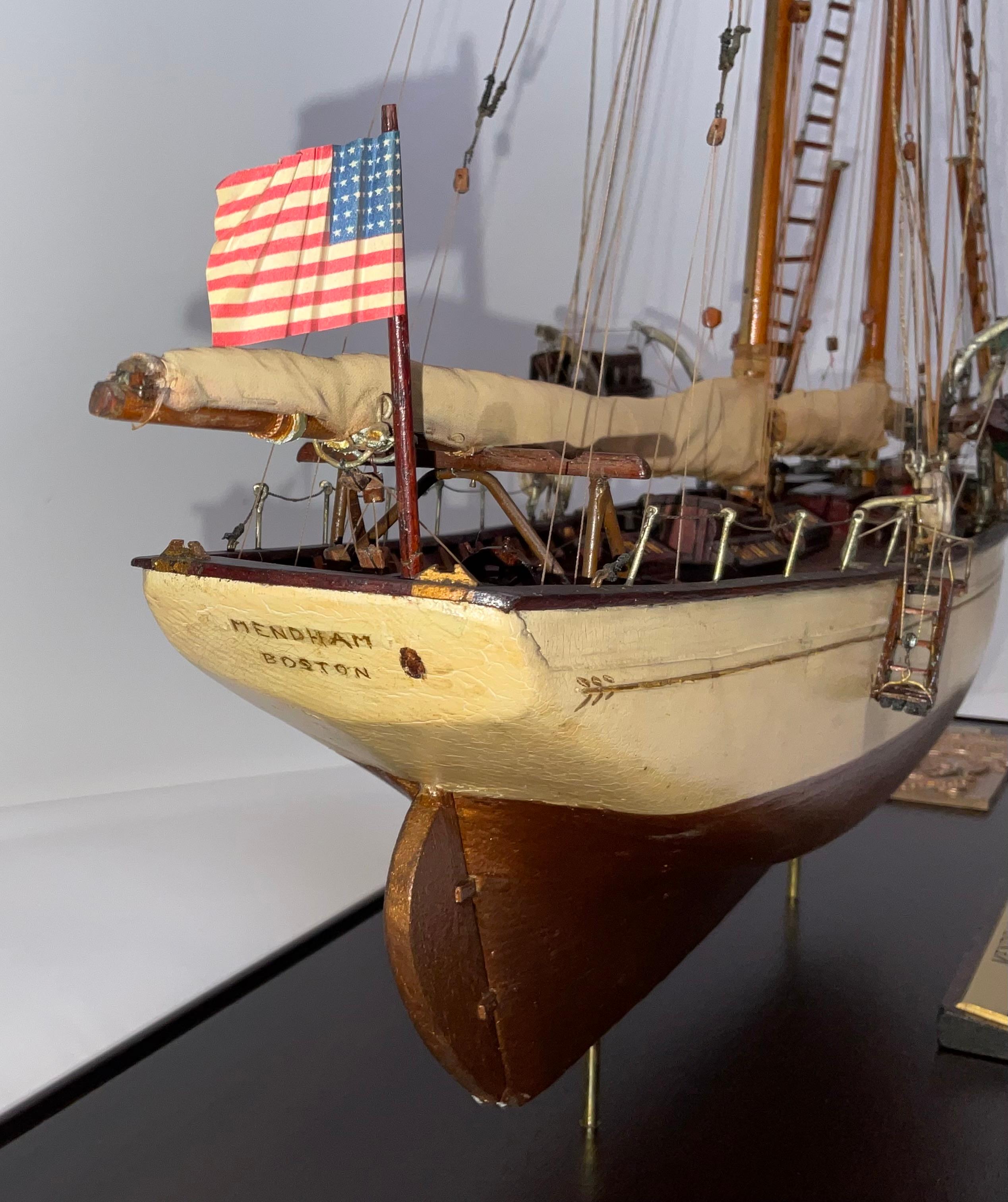 Antique Ship Model of Schooner Yacht Mendham For Sale 14