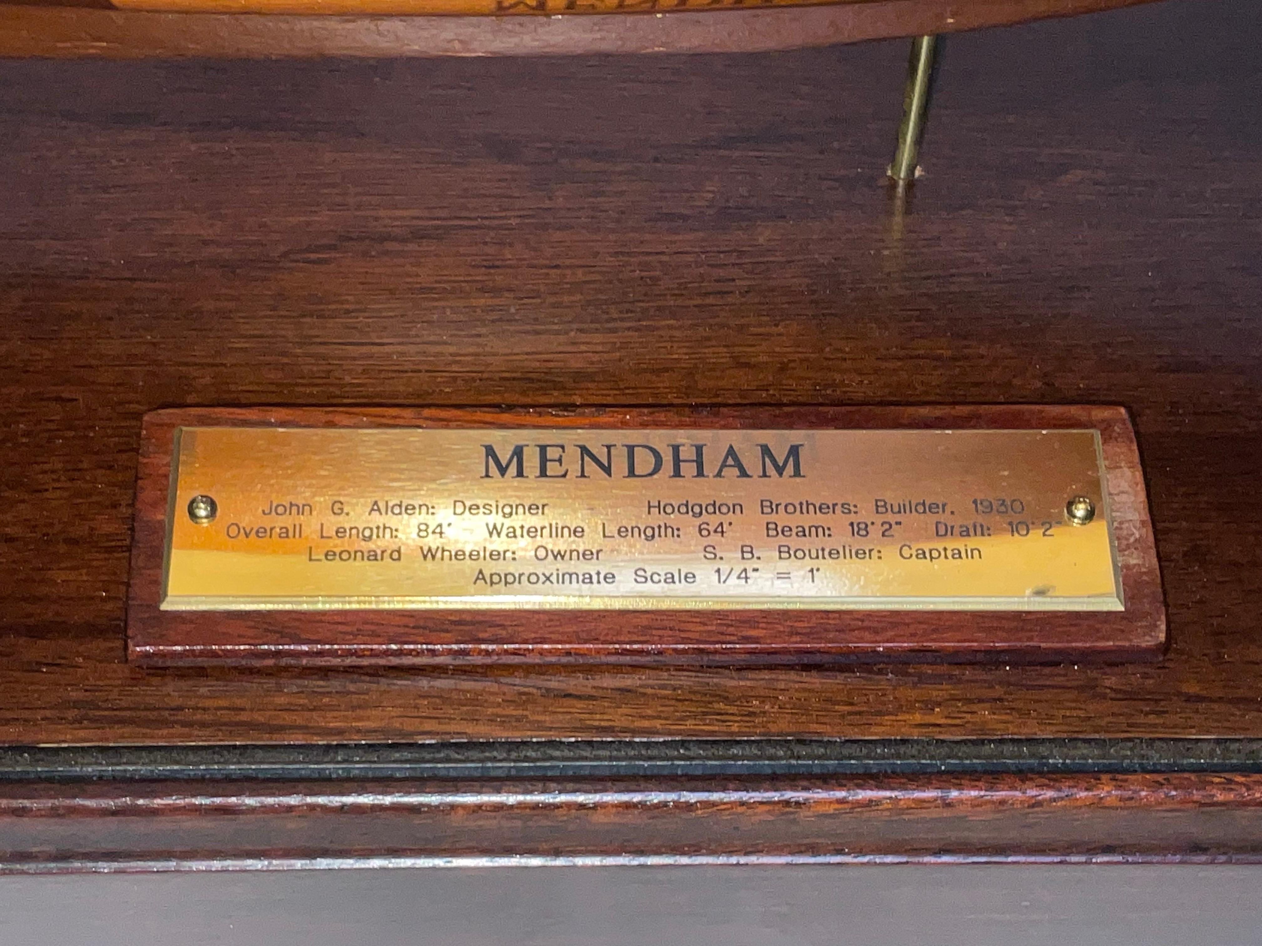 Wood Antique Ship Model of Schooner Yacht Mendham For Sale