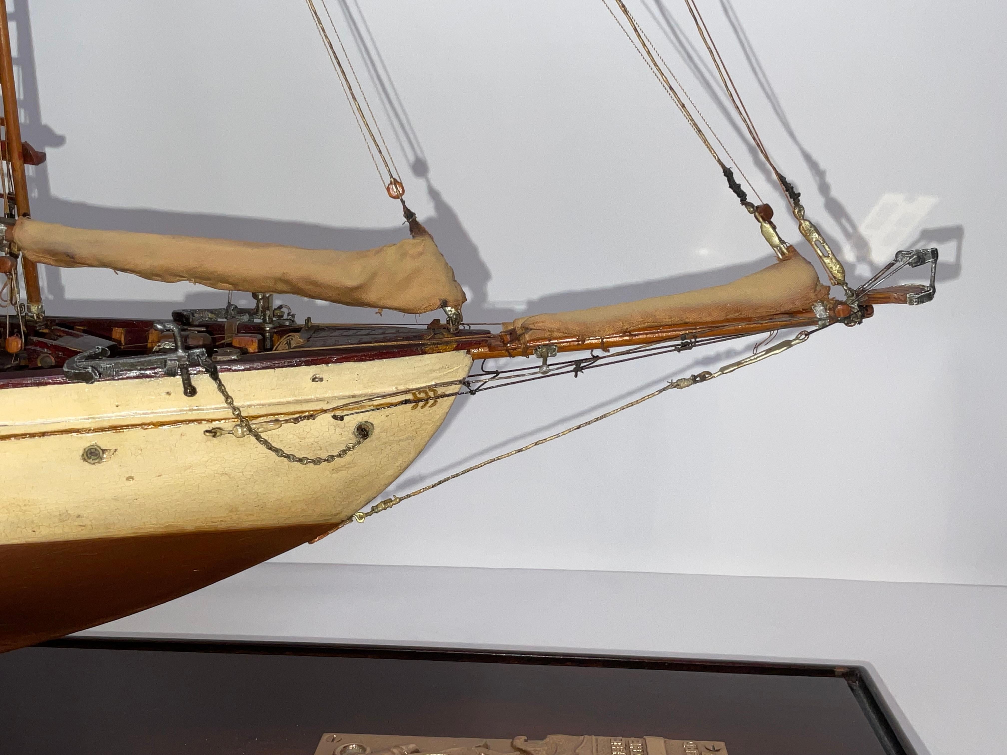 Antique Ship Model of Schooner Yacht Mendham For Sale 1
