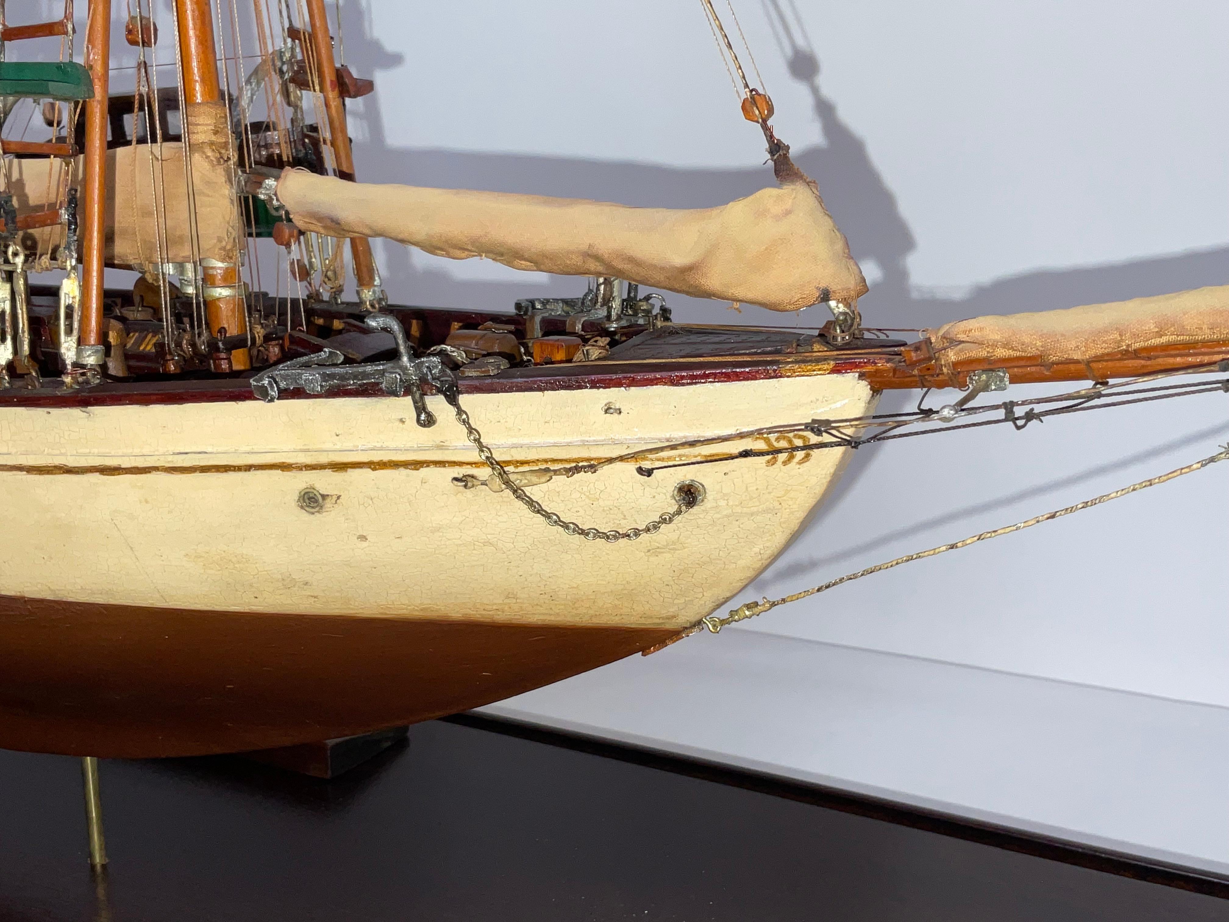 Antique Ship Model of Schooner Yacht Mendham For Sale 3