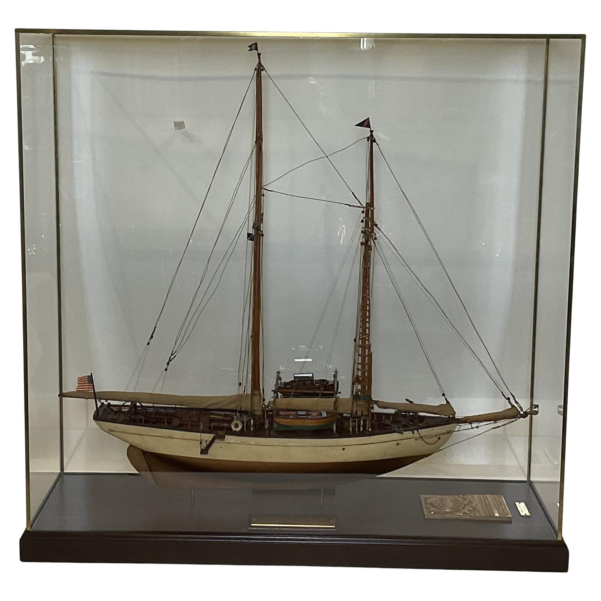 Antique Ship Model of Schooner Yacht Mendham For Sale