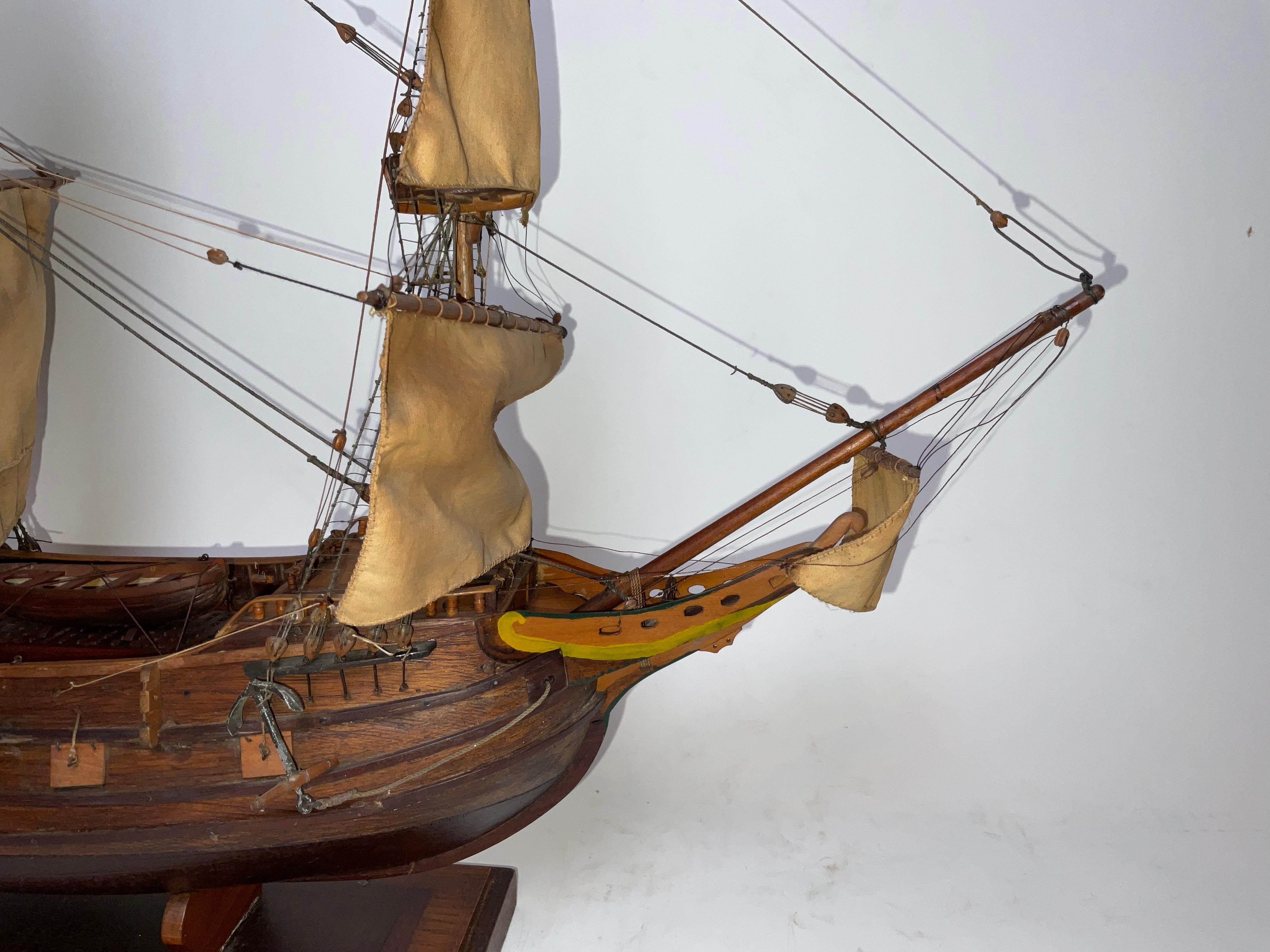 Antique Ship Model of the Mayflower In Good Condition For Sale In Norwell, MA