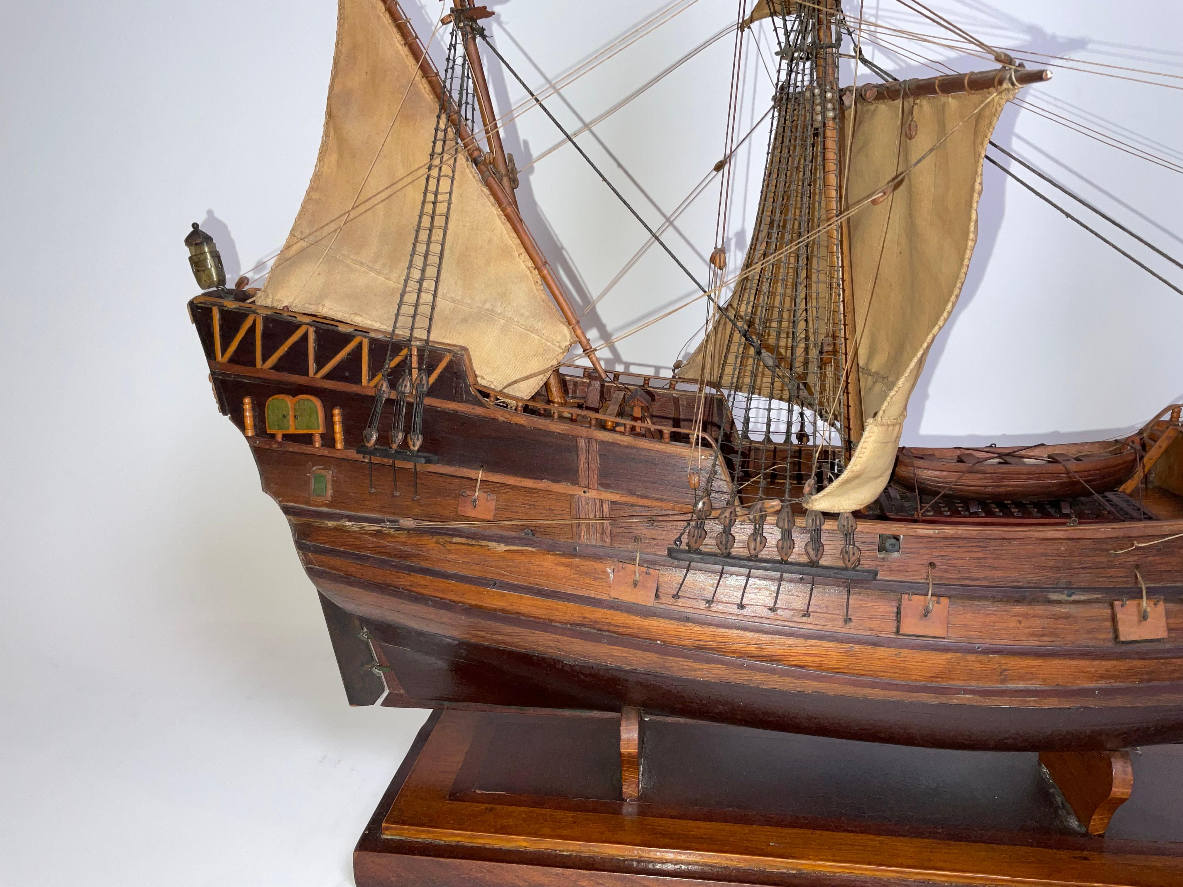 Wood Antique Ship Model of the Mayflower For Sale