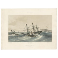 Antique Ship Print 'L'Algésiras' by Durand-Brager, circa 1850