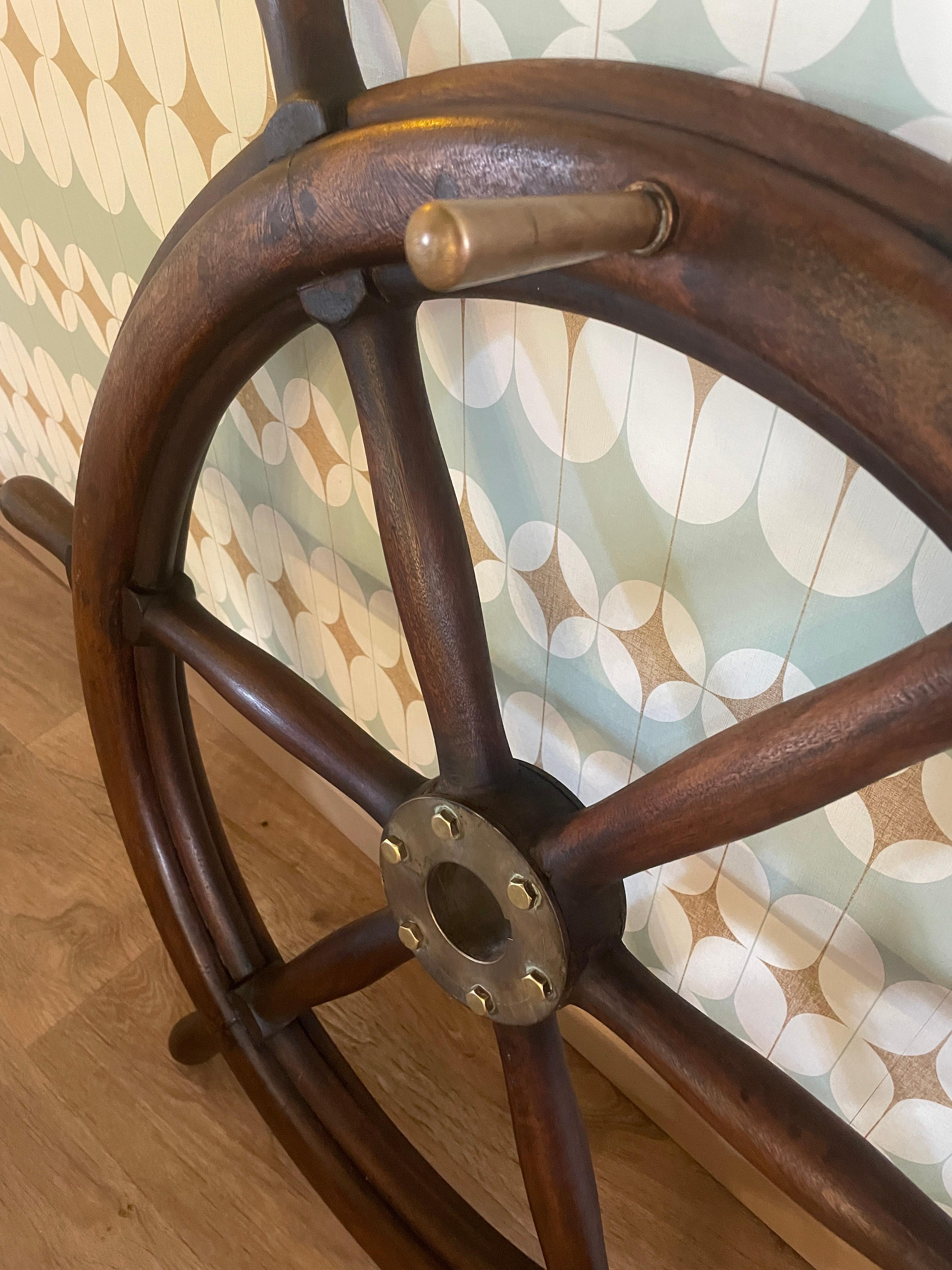 antique boat steering wheel
