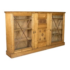 Antique Ships Bookcase Victorian Satinwood Display Cabinet Nautical Marine