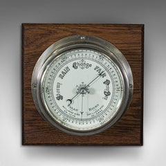 Antique Ship's Bulkhead Barometer, English Brass, Maritime Instrument, Victorian