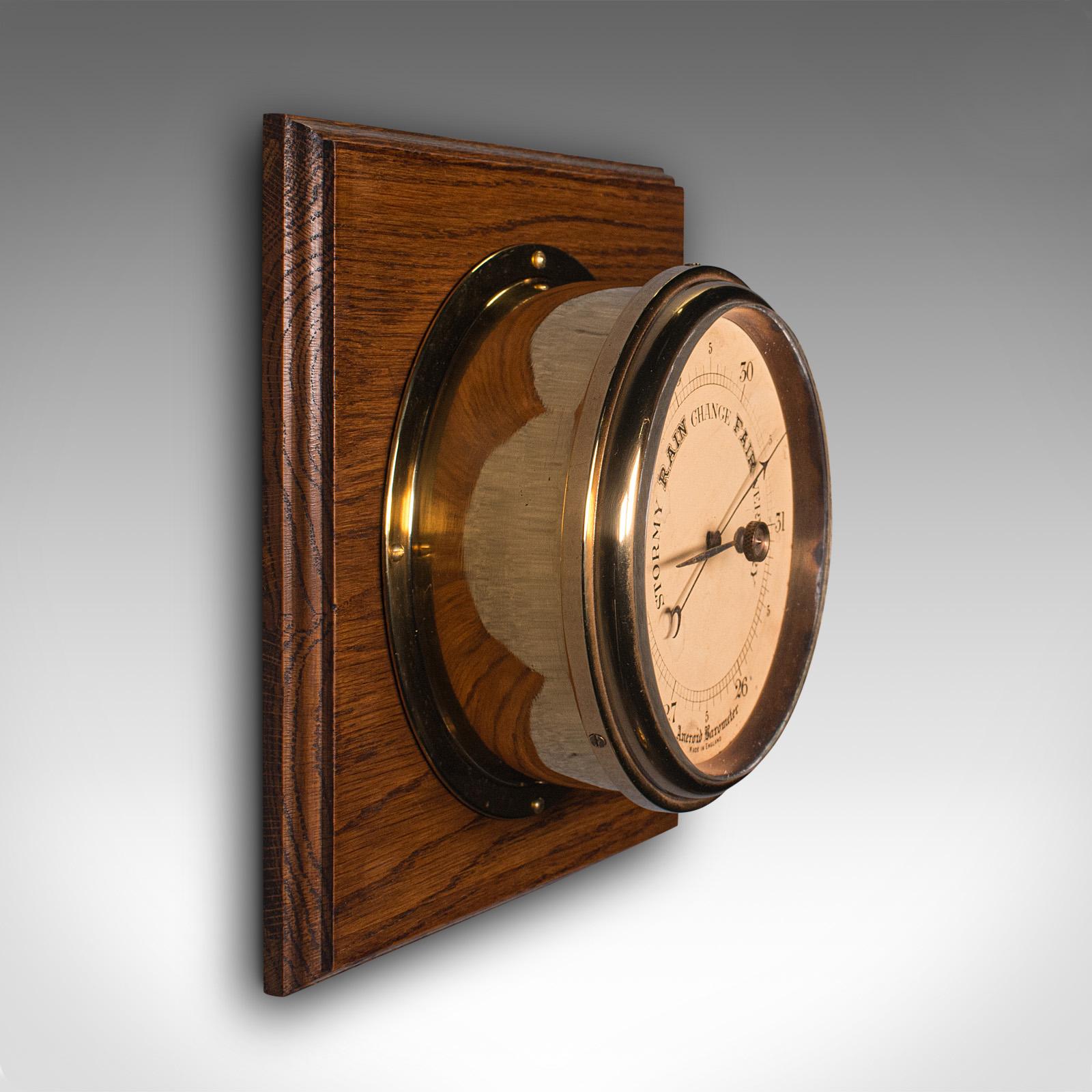 Antique Ship's Bulkhead Barometer, English, Maritime Instrument, Edwardian, 1910 In Good Condition For Sale In Hele, Devon, GB