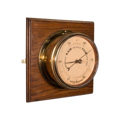 Antico barometro da paratia per navi, inglese, strumento marittimo, edoardiano, 1910