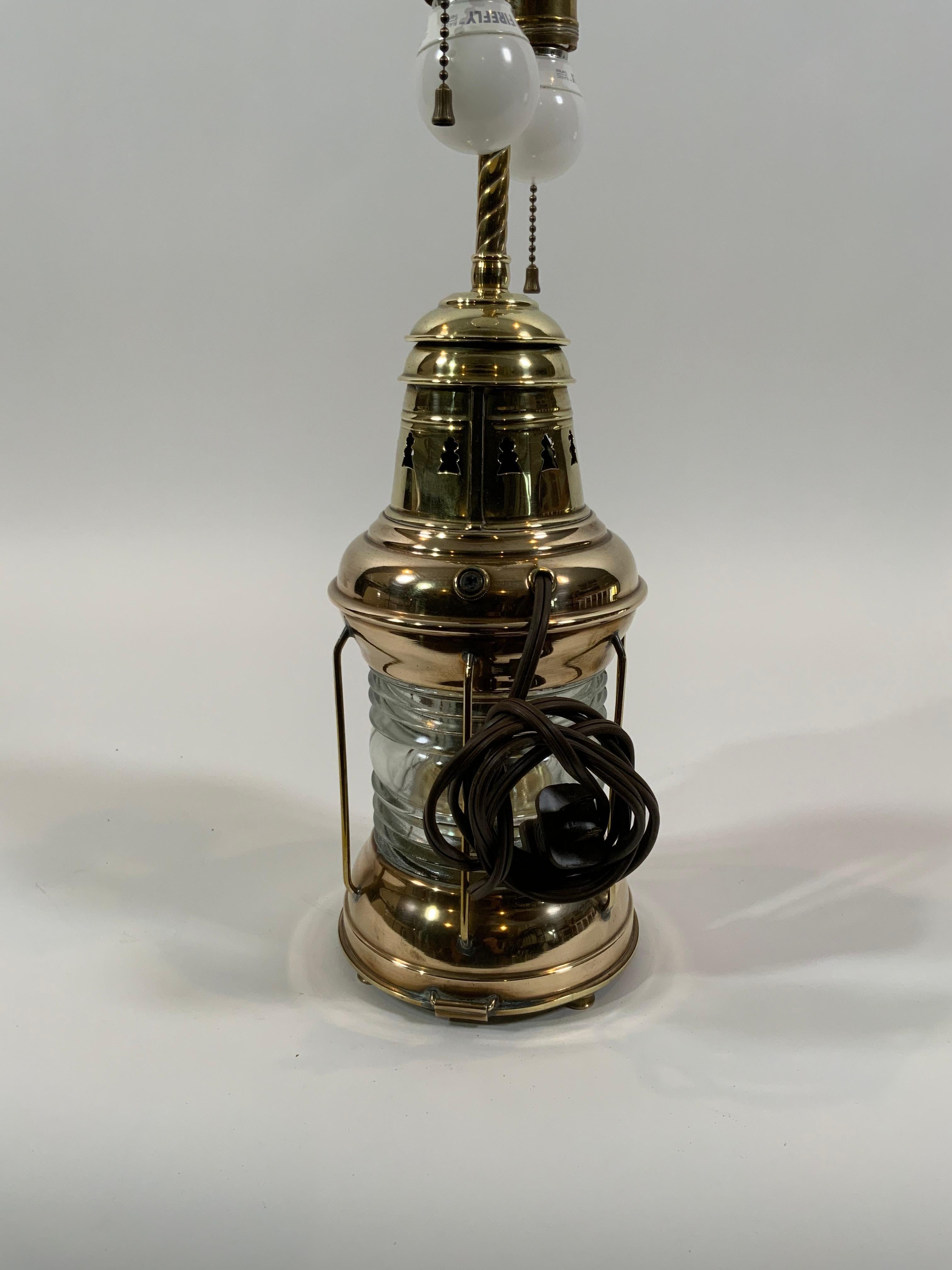 Antique Ships Lantern by Perko Now a Lamp For Sale 1