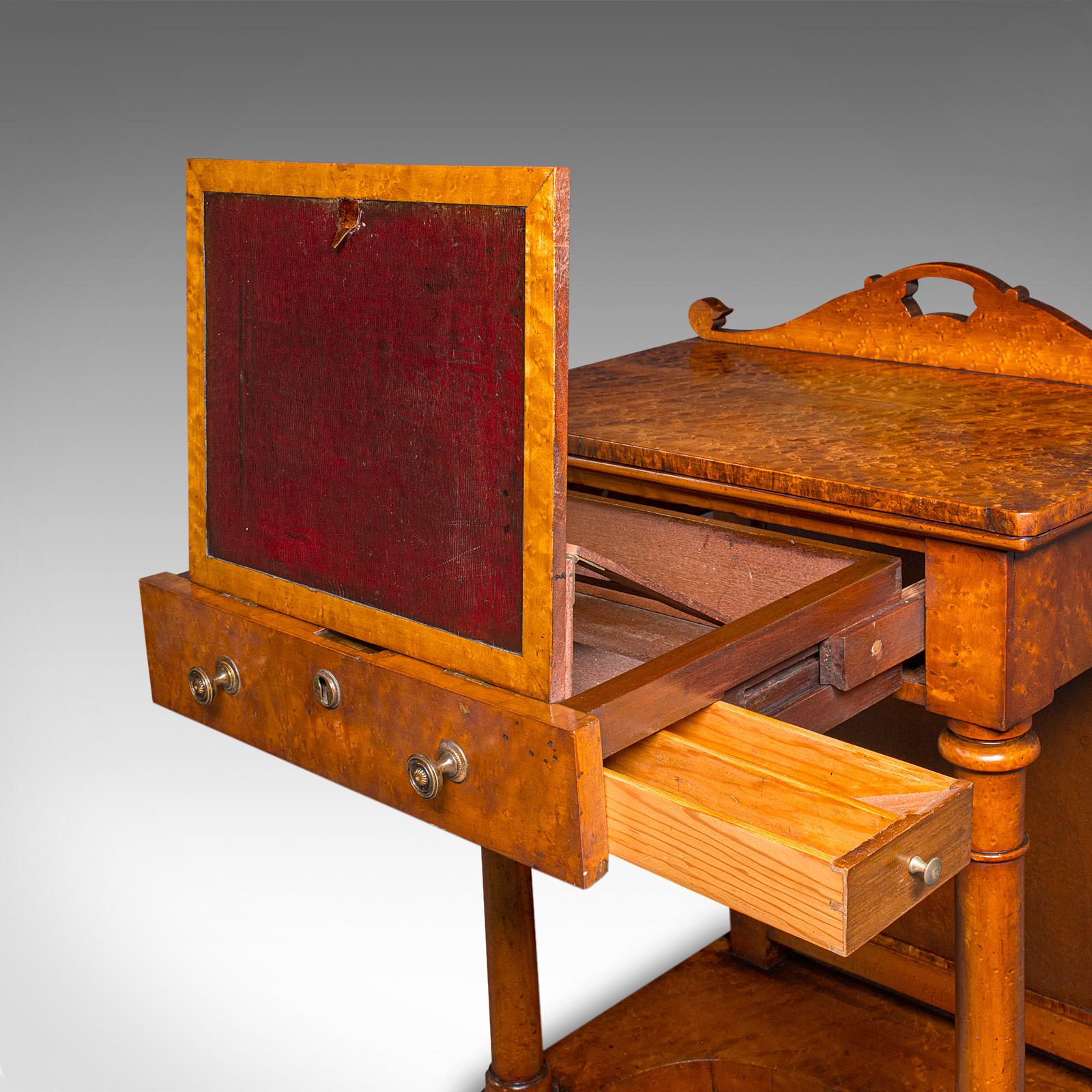Antique Ship's Purser's Desk, English, Writing Table, Beidermeier, Victorian For Sale 5