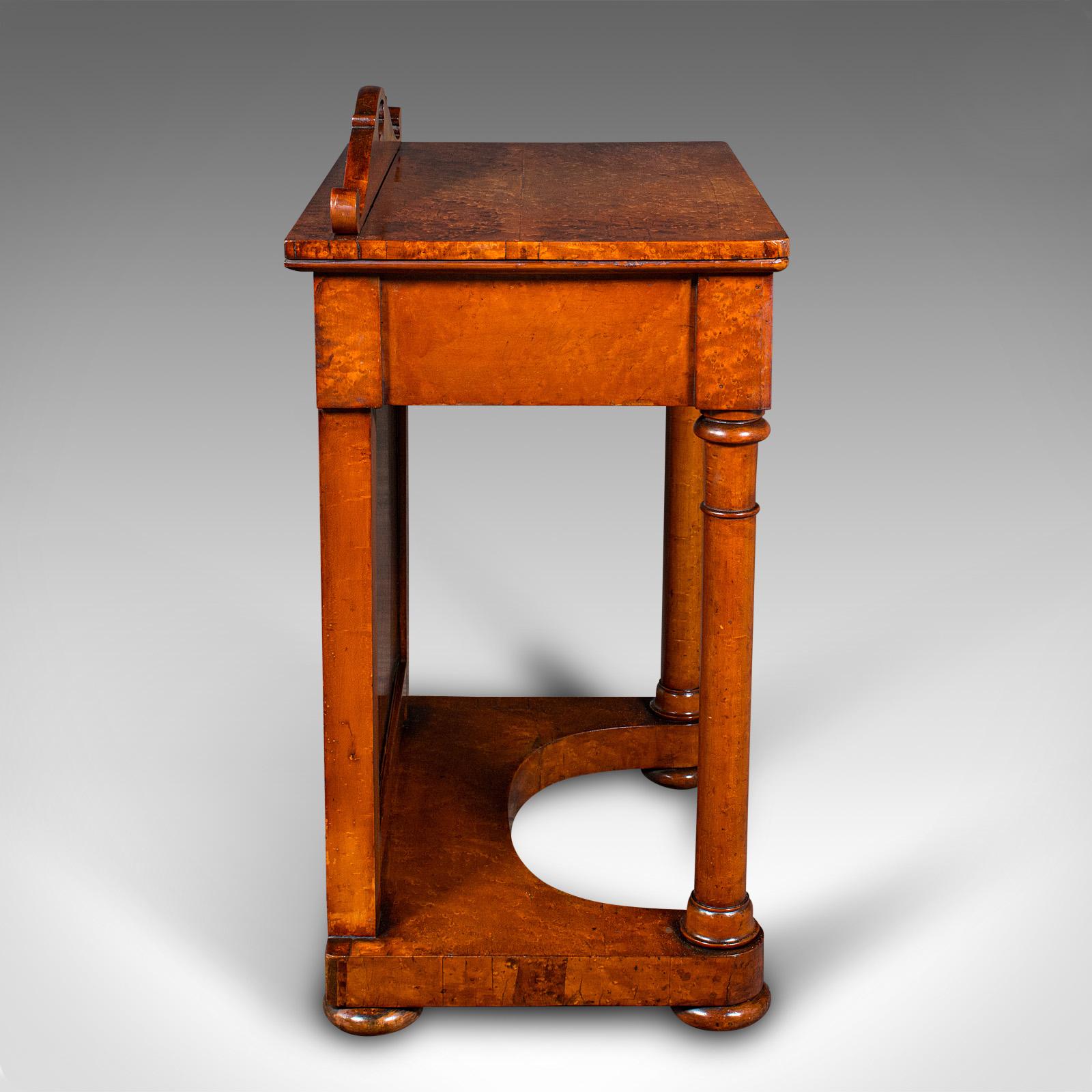 19th Century Antique Ship's Purser's Desk, English, Writing Table, Beidermeier, Victorian For Sale