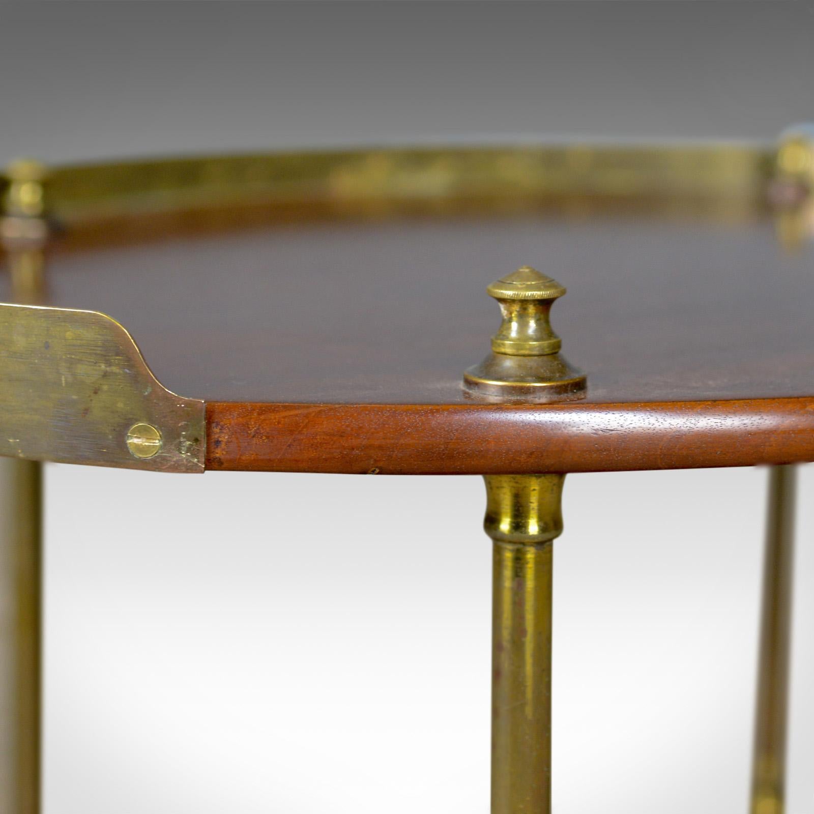 Antique Ship's Table, English, Mahogany, Brass, Two-Tier, Edwardian, circa 1910 1