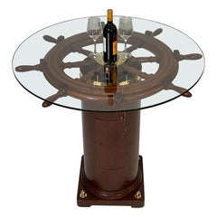 Antiker Schiffsrad- und Binnacle-Tisch
