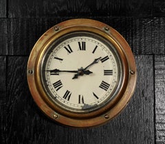 Antique Ships Yacht Marine Heavy Bronze Bulkhead Wall Clock Fully Working