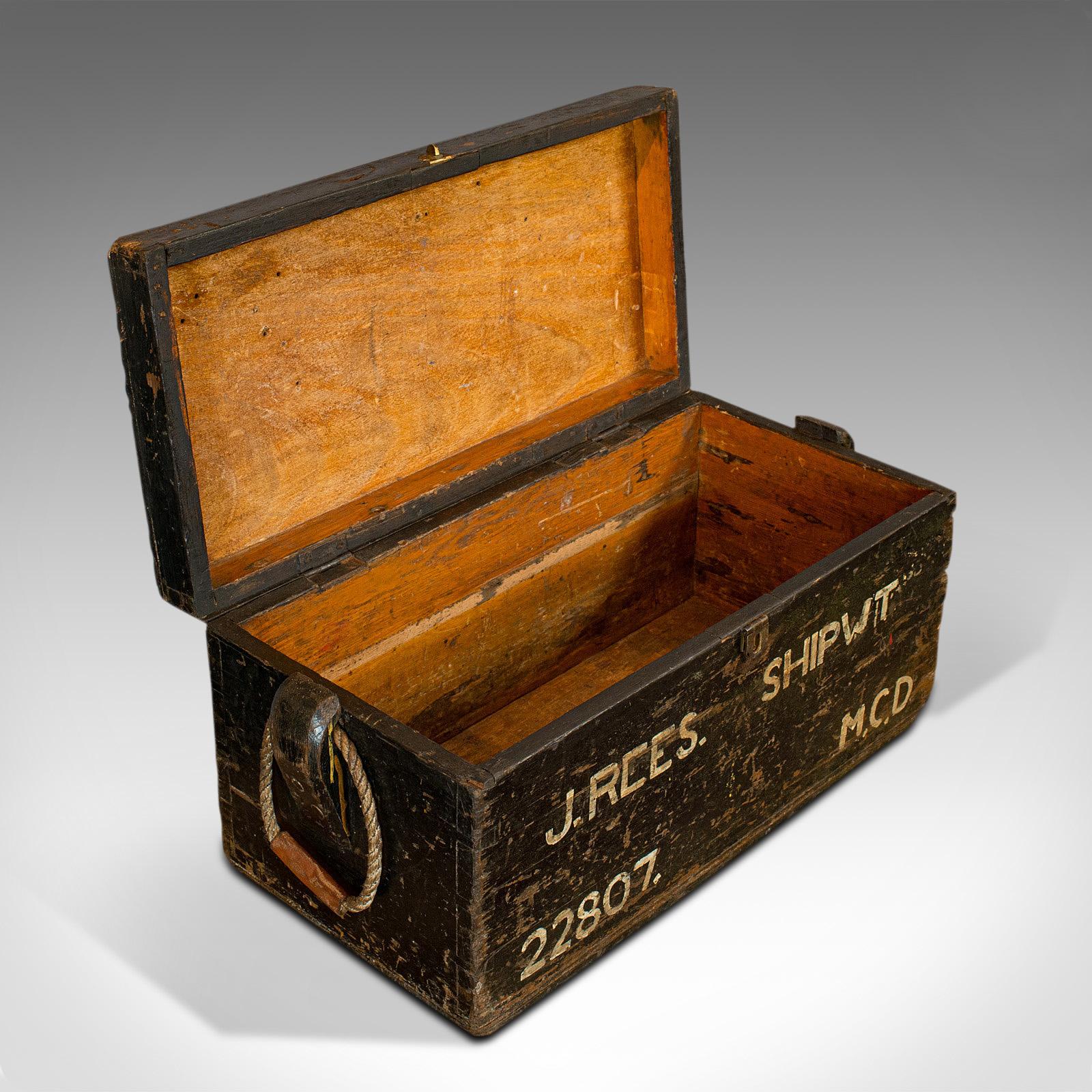 Antique Shipwright's Chest, English, Craftsman's Tool Trunk, Victorian, 1900 3