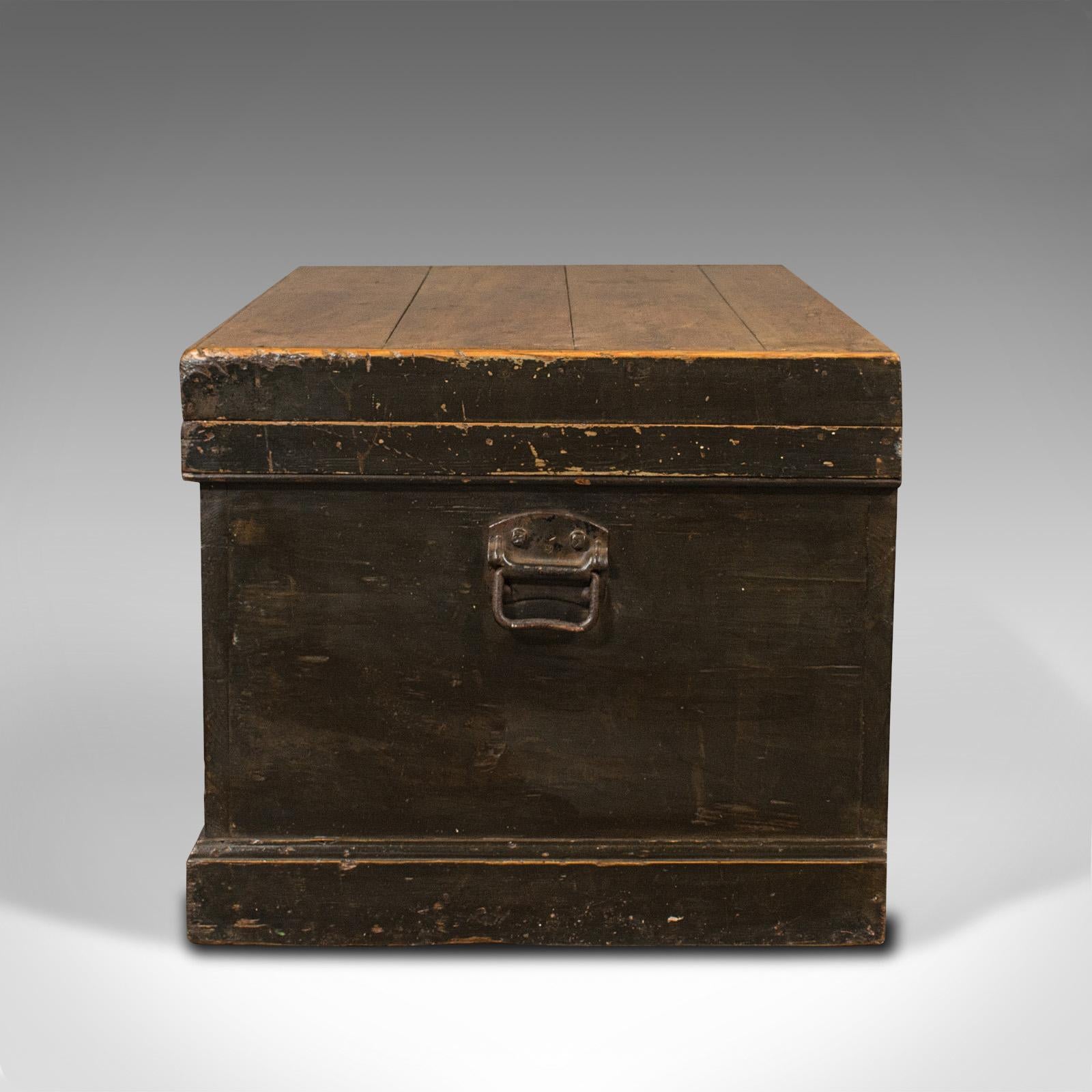 19th Century Antique Shipwright's Chest, English, Pine, Maritime, Tool Trunk, Victorian, 1900