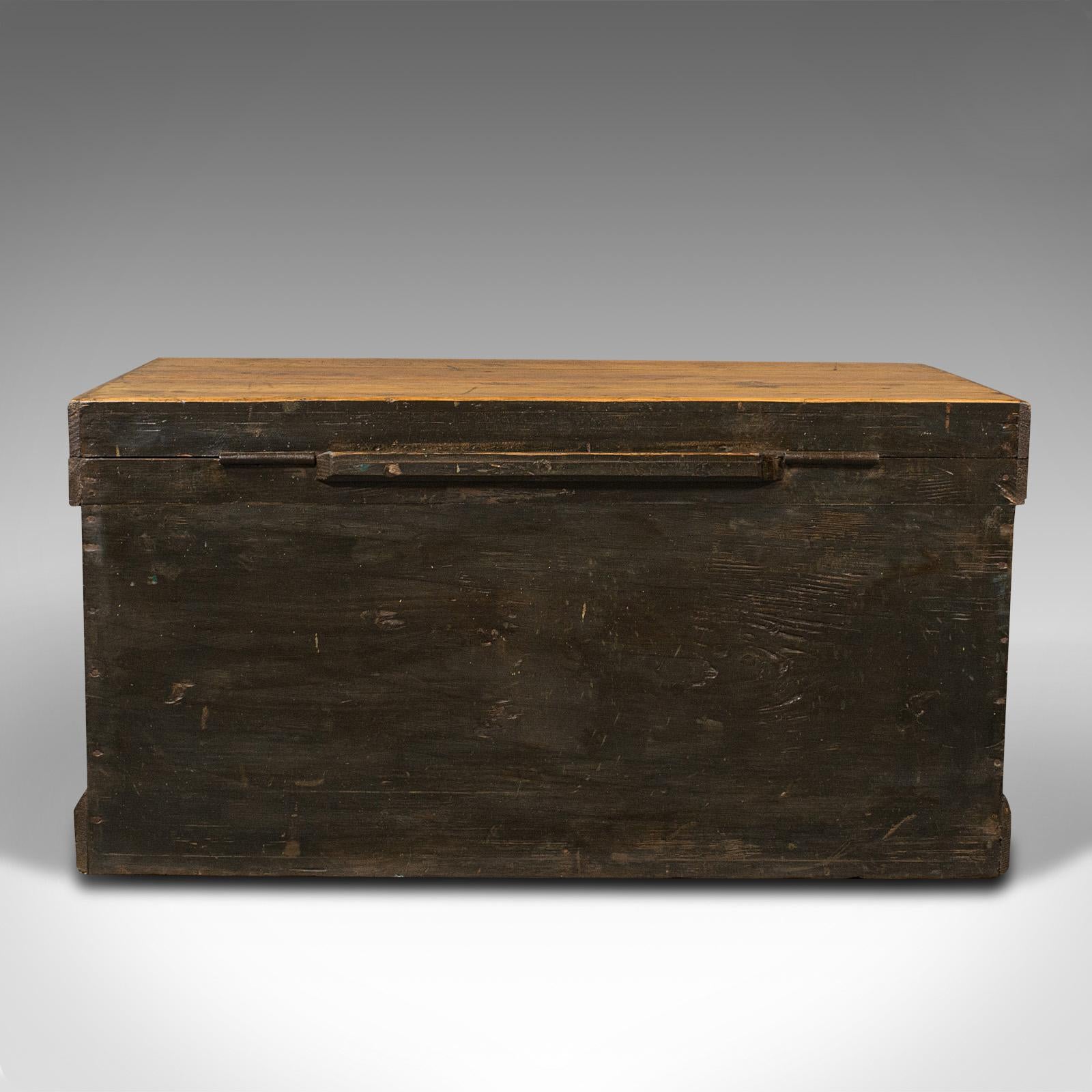 Antique Shipwright's Chest, English, Pine, Maritime, Tool Trunk, Victorian, 1900 1