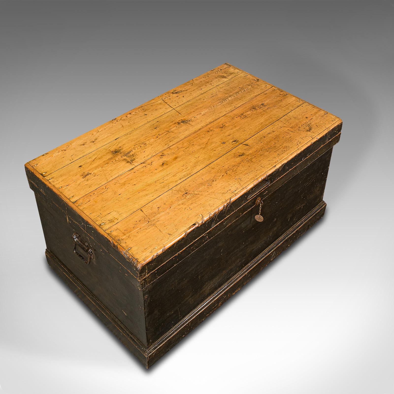 Antique Shipwright's Chest, English, Pine, Maritime, Tool Trunk, Victorian, 1900 2