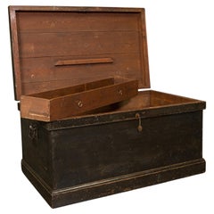 Antique Shipwright's Chest, English, Pine, Maritime, Tool Trunk, Victorian, 1900