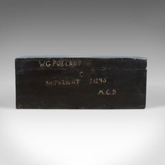 Antique Shipwright's Chest, Pine Tool Box Trunk, W.G. Pollard Early 20th Century