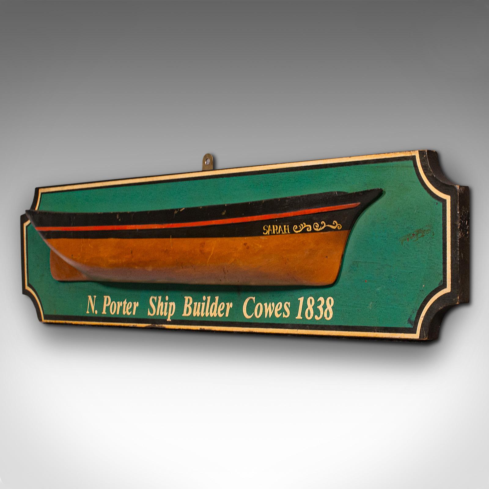 British Antique Shipwright's Example Board, English, Nautical Decorative Model, Maritime