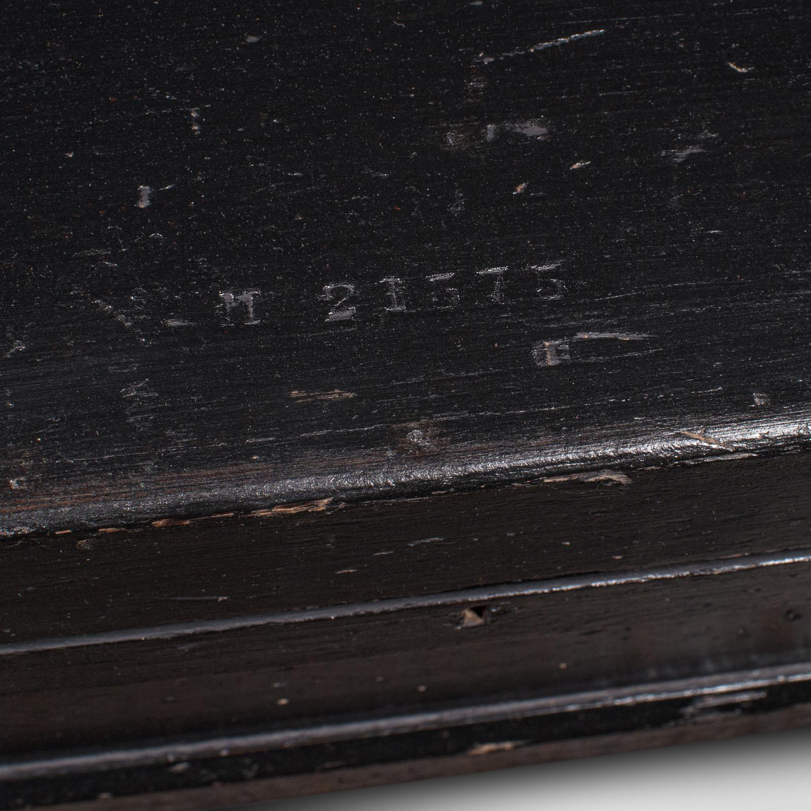 Antique Shipwright’s Tool Chest, English, Ebonised, Workman’s Trunk, Victorian For Sale 4