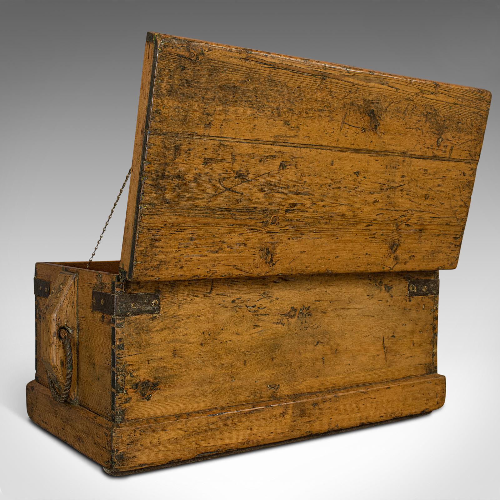Antique Shipwright's Tool Chest, English, Maritime, Craftsman, Trunk, Victorian In Good Condition In Hele, Devon, GB