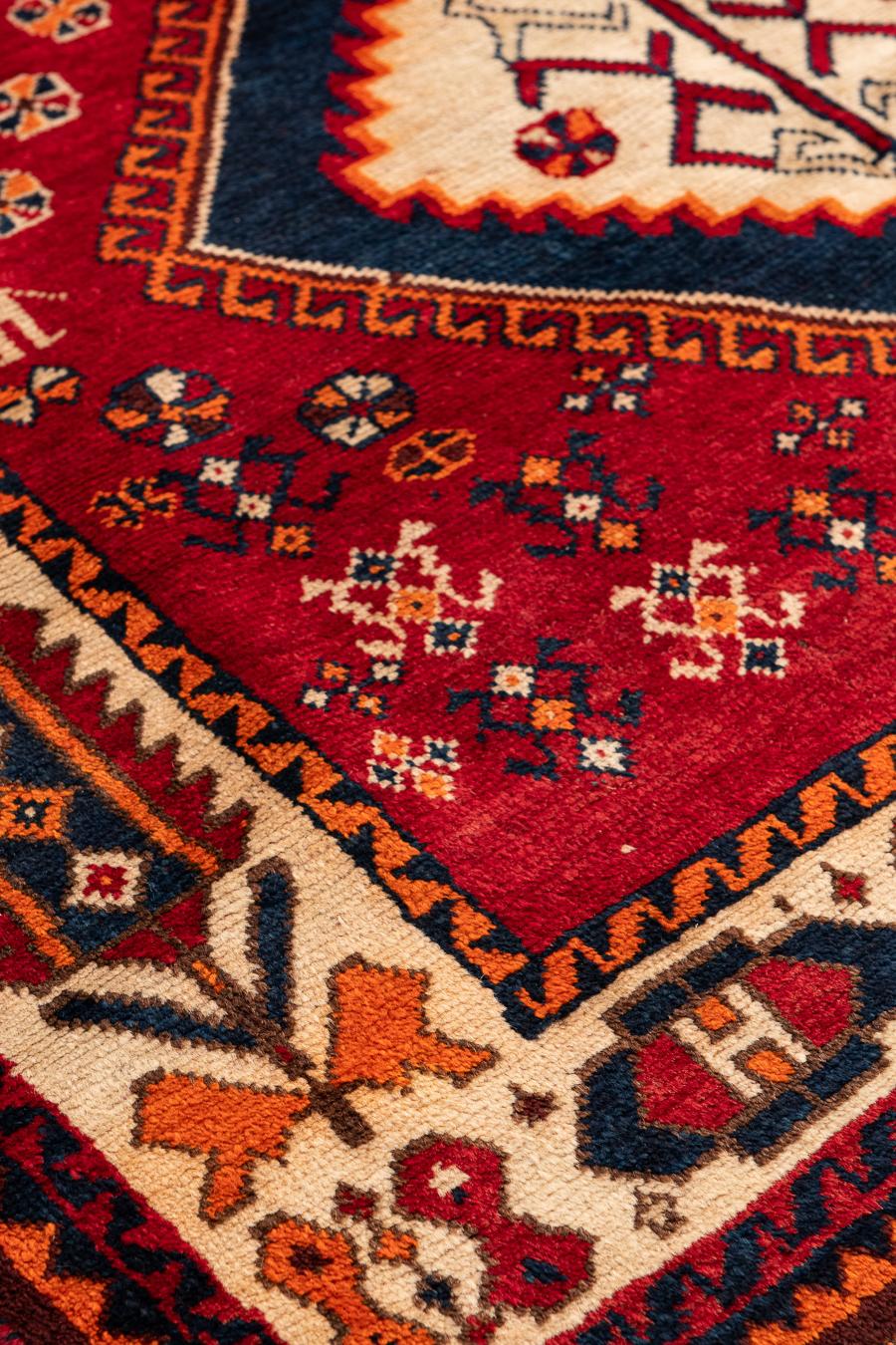 Hand-Knotted Antique Shiraz Persian Rug  For Sale